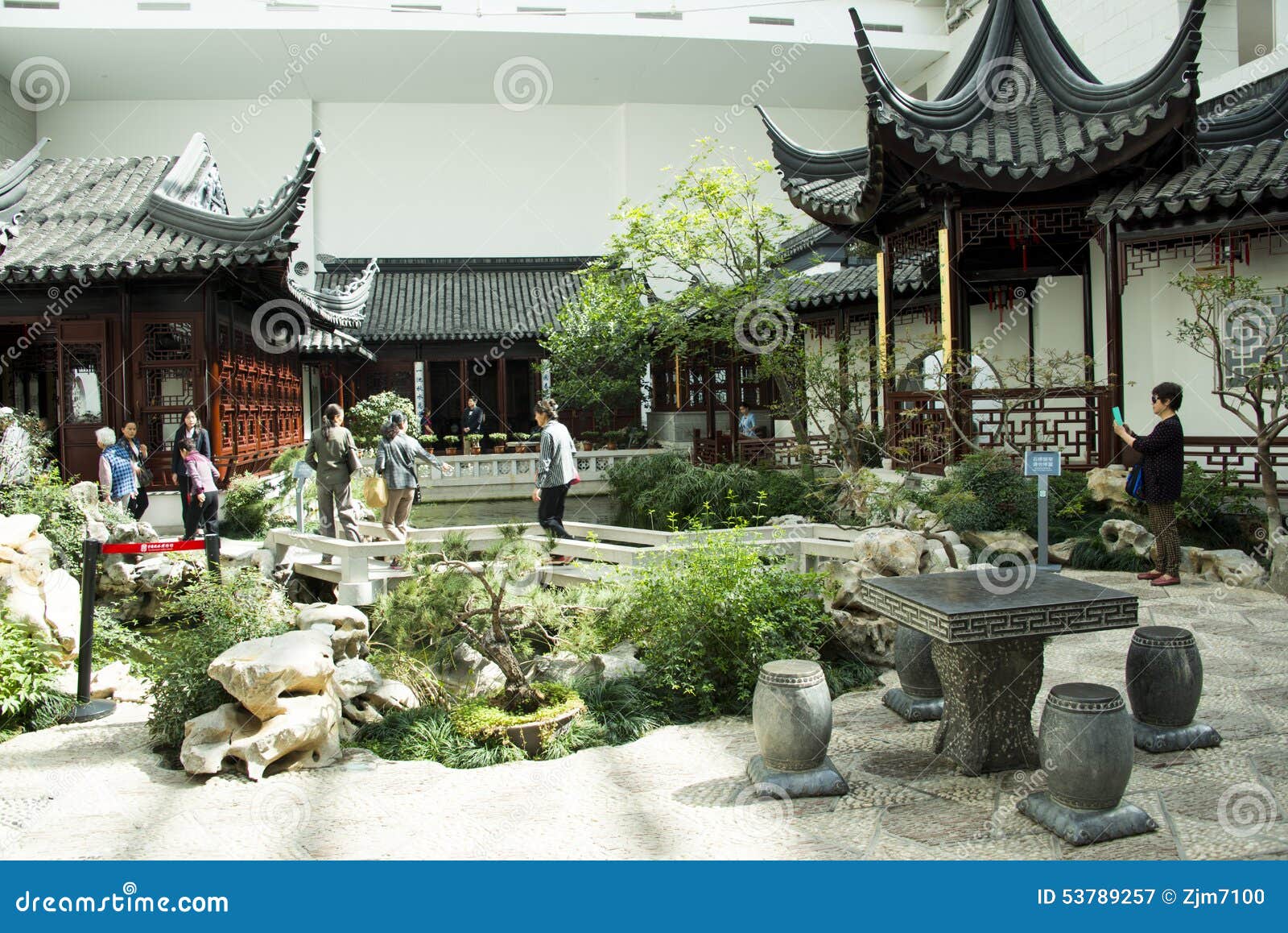 Asia Chinese Beijing China Garden Museum Indoor Courtyard