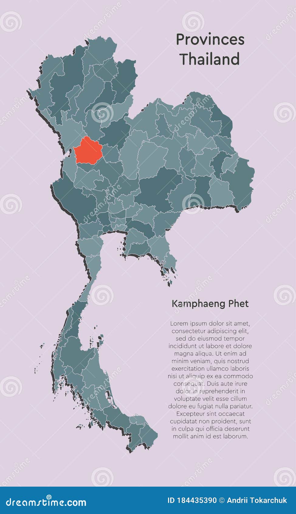 Asia Country Thailand Map, Province Kamphaeng Vector - of navigation, modern: 184435390