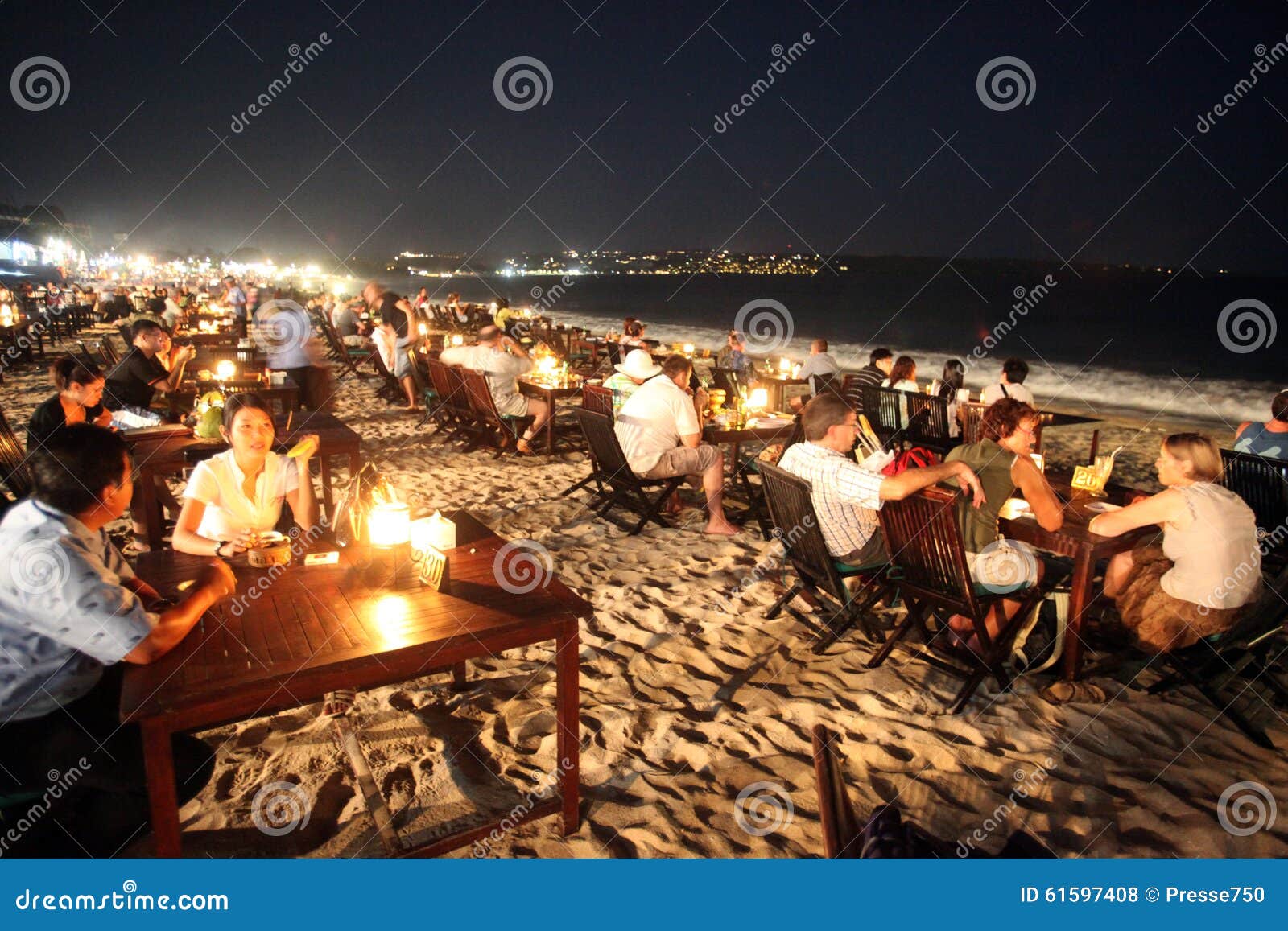 ASIA INDONESIA BALI BEACH NUSA DUA SEEAFOOD RESTAURANT Editorial Stock