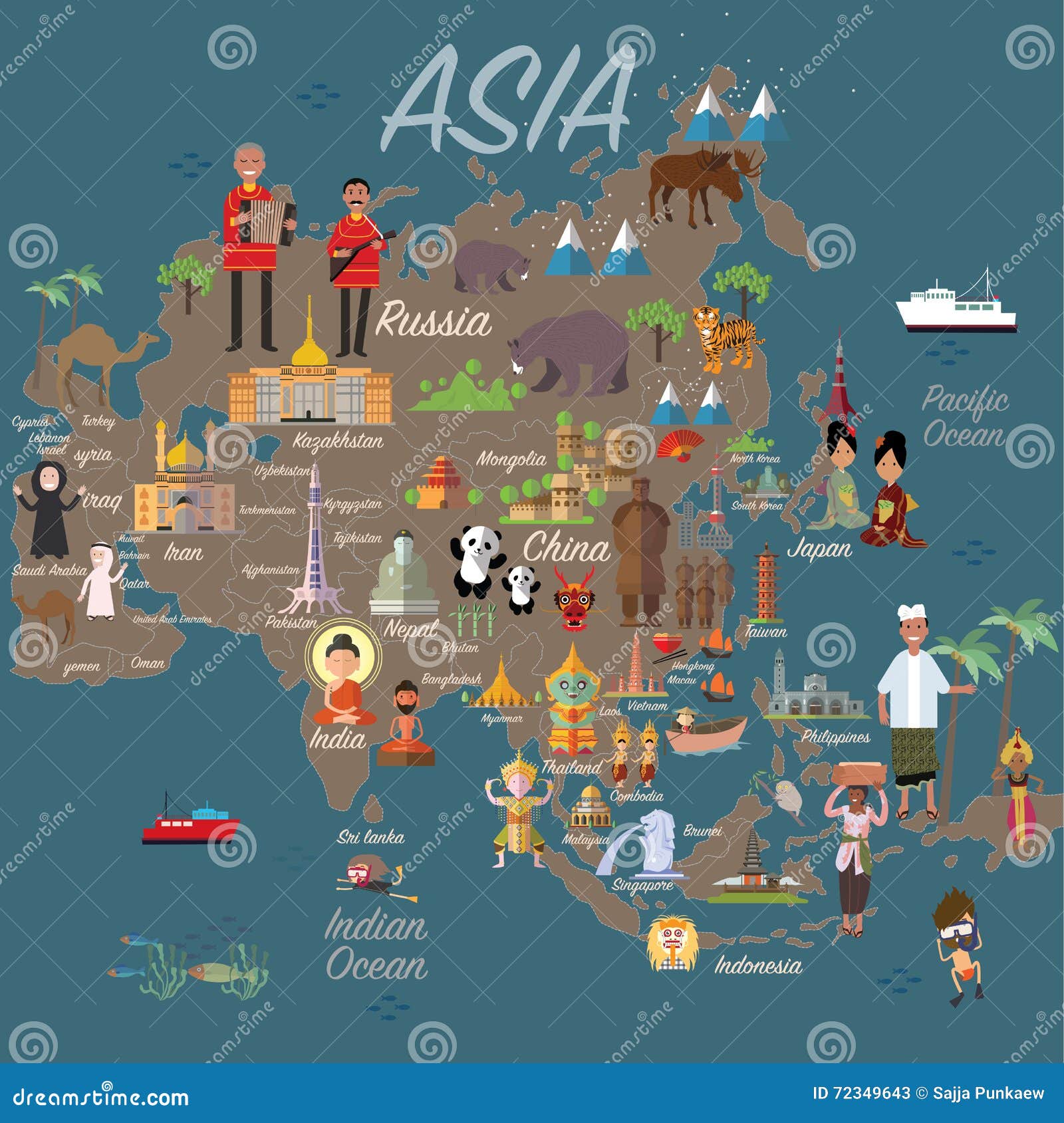 asia map and travel