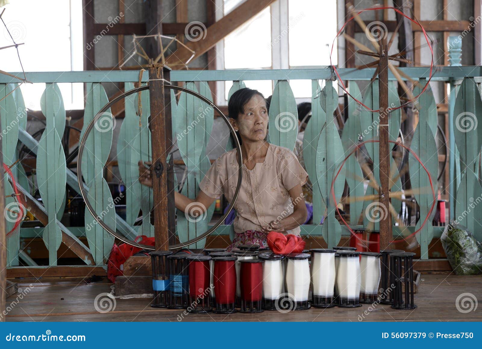 Asia Myanmar Nyaungshwe Weaving Factory Editorial Stock Image Image