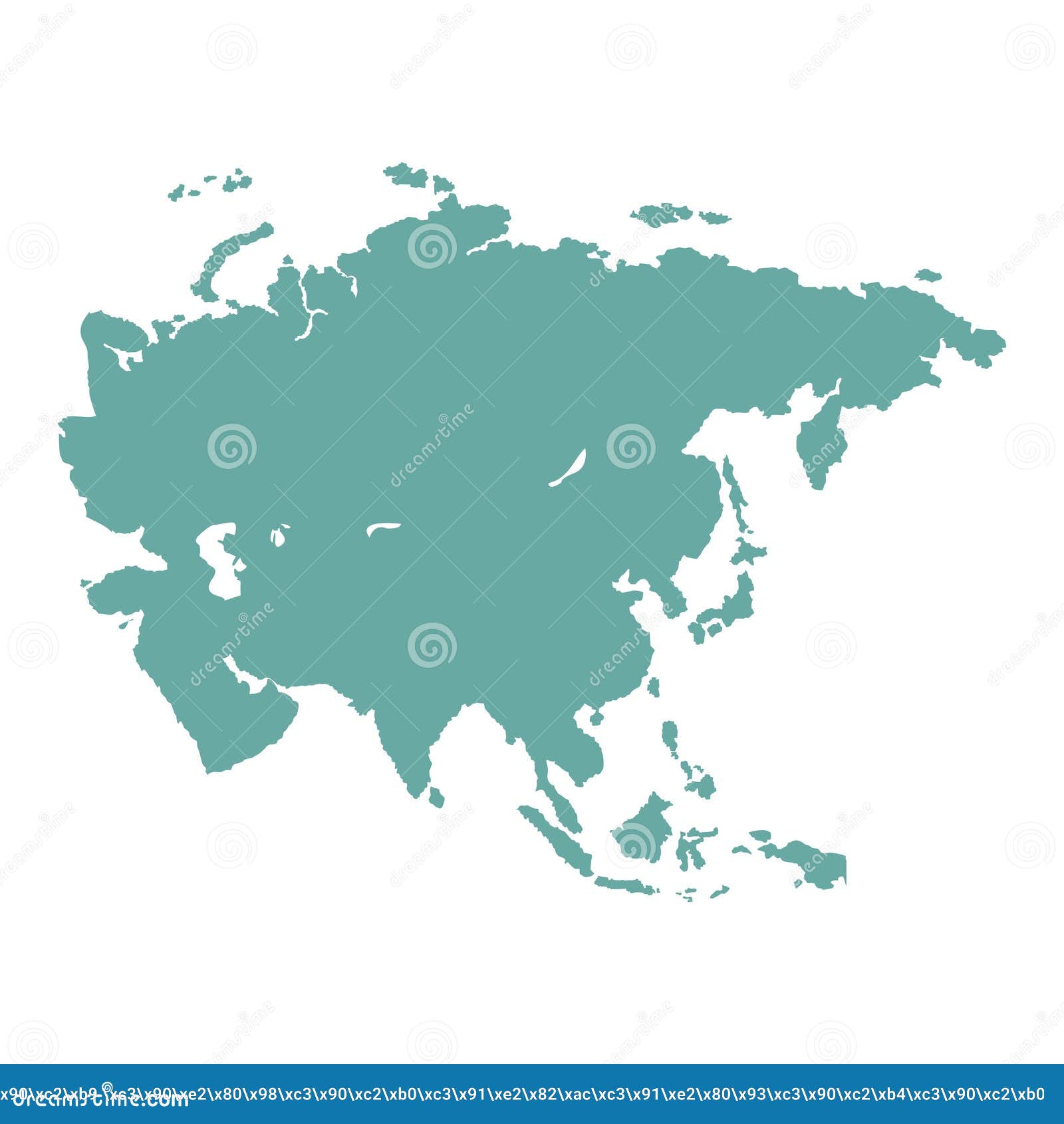 asia outline world map,    on white. map of asia continent.