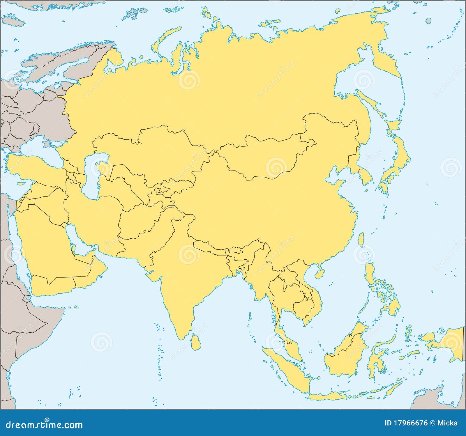 Asia Political Map Of Asia Stock Illustration Illustr