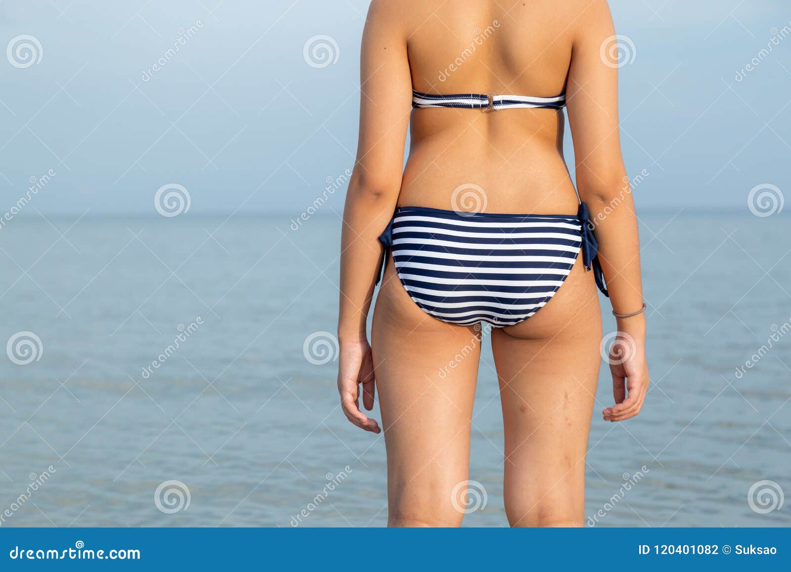 Teenage Wearing Bikini at the Beach. Stock Photo - Image of shore