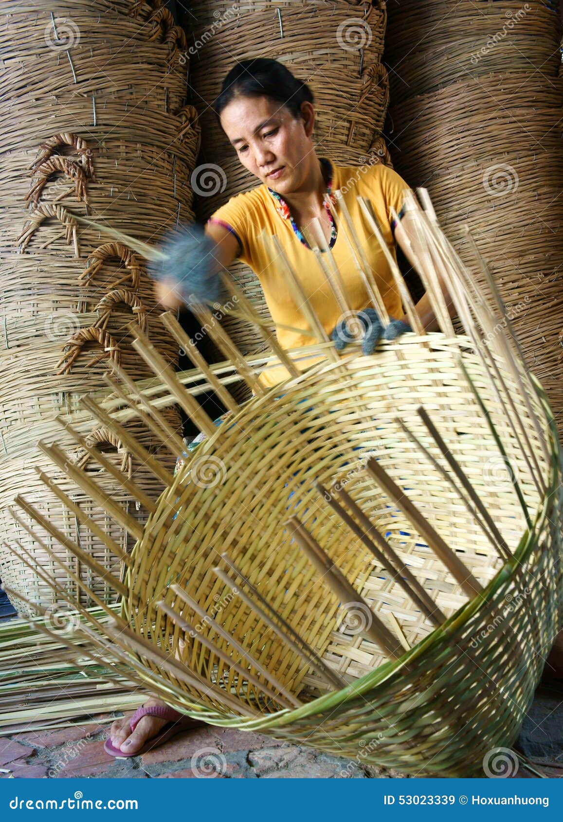 Asia Trade Village, Bamboo Basket, Mekong Delta Editorial Stock Image ...
