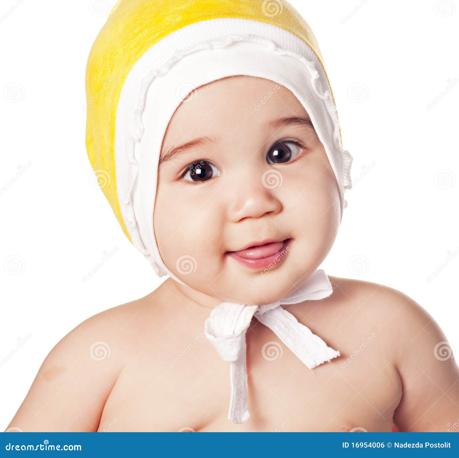 Asian Baby Boy in a Yellow Cap Stock Photo Image of clothes, innocence 16954006