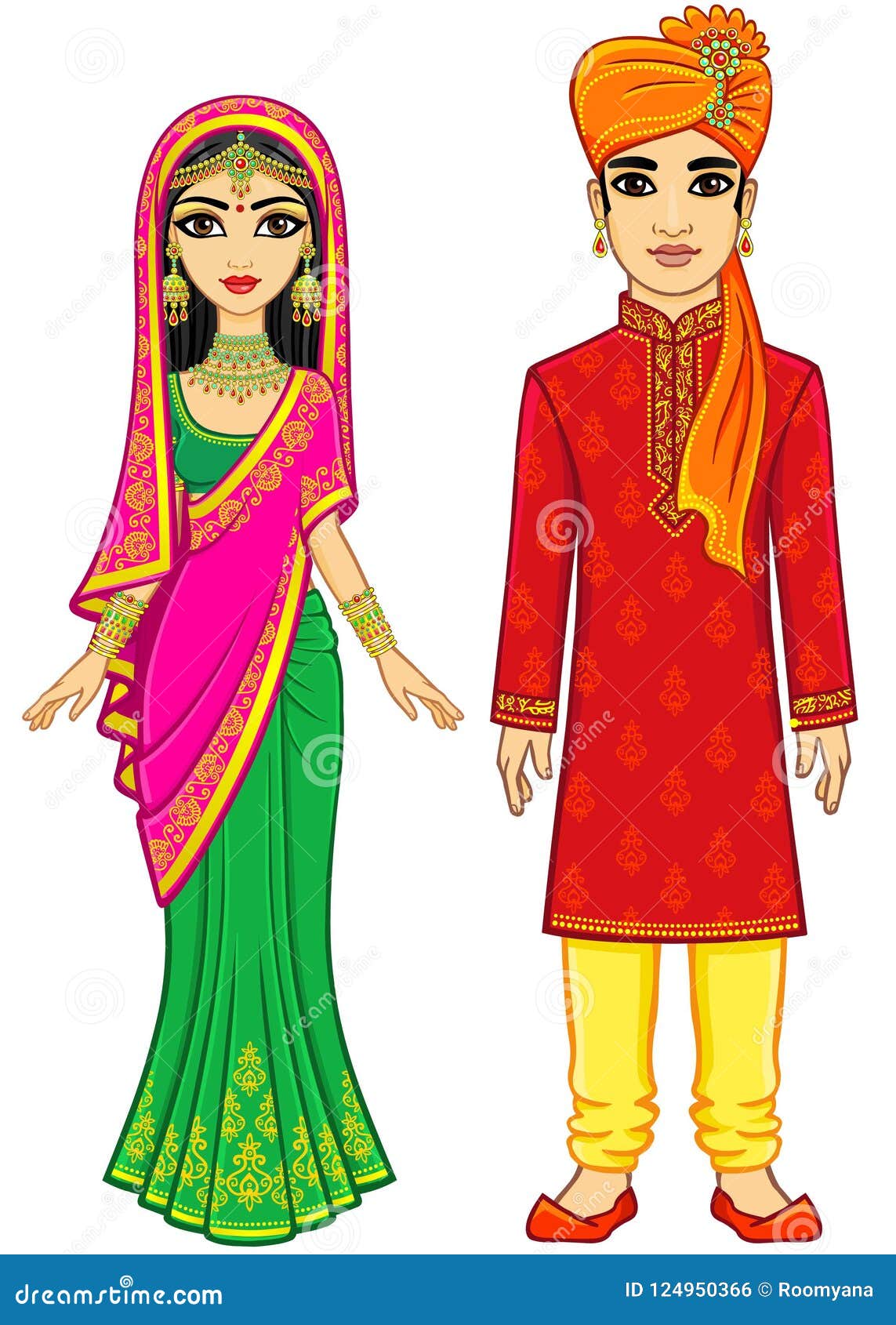 Asian Beauty. Animation Indian Family in Traditional Clothes Stock Vector - Illustration of ethnic, background: 124950366 Asian Beauty. Animation Indian Family in Traditional Clothes Stock Vector - Illustration of ethnic, background: 124950366