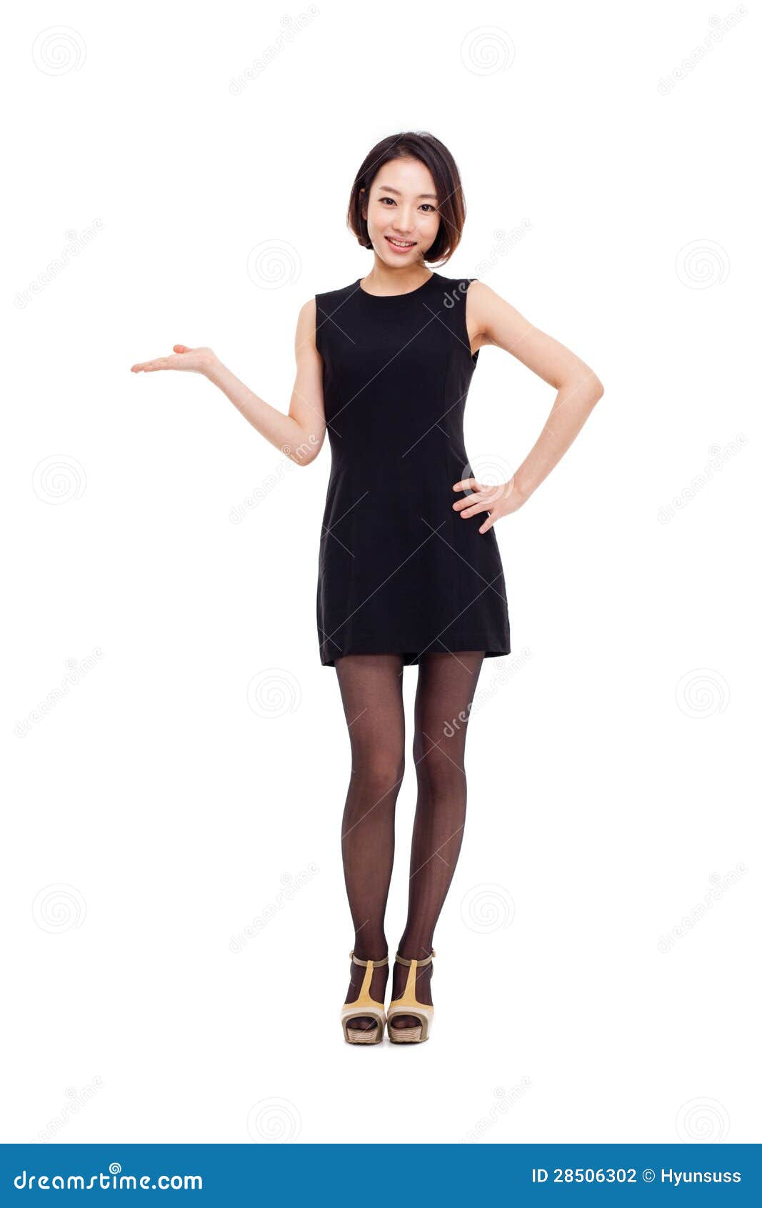 asian business woman indicate blank space
