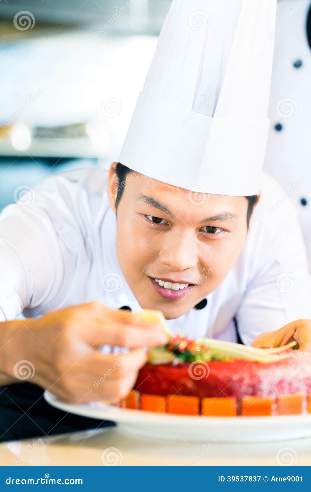 Asian Chefs Cooking in Restaurant Stock Image Image of occupation