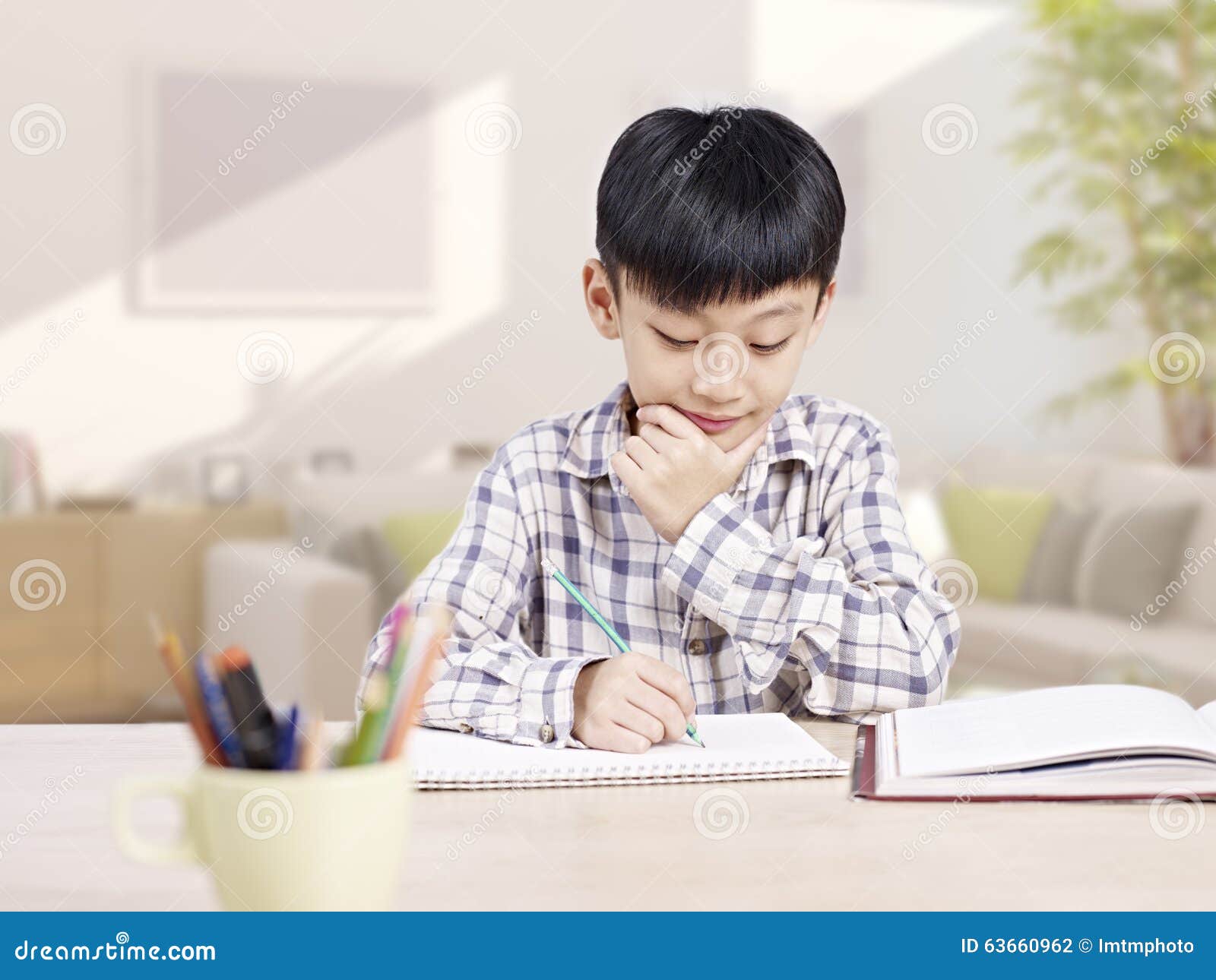 chinese children doing homework