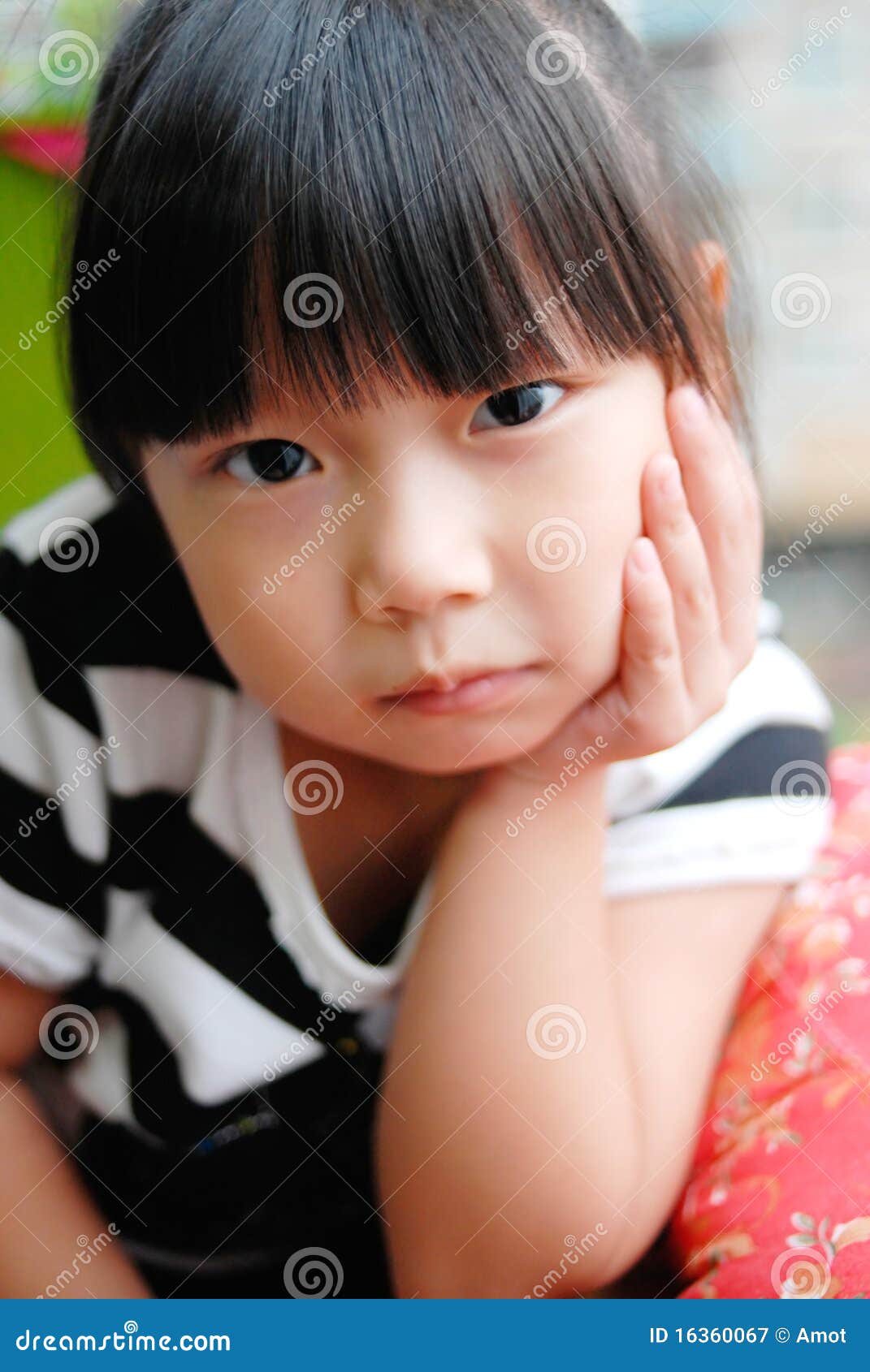 Asian Child Watching and Thinking Stock Image - Image of chinese ...