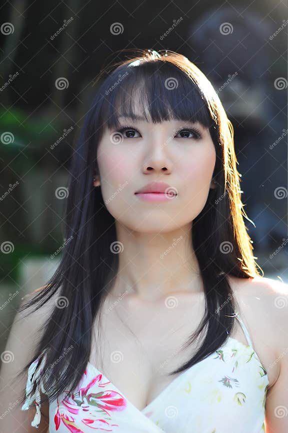 Asian Chinese Girl Looking Angelic Stock Image - Image of asia, angel ...