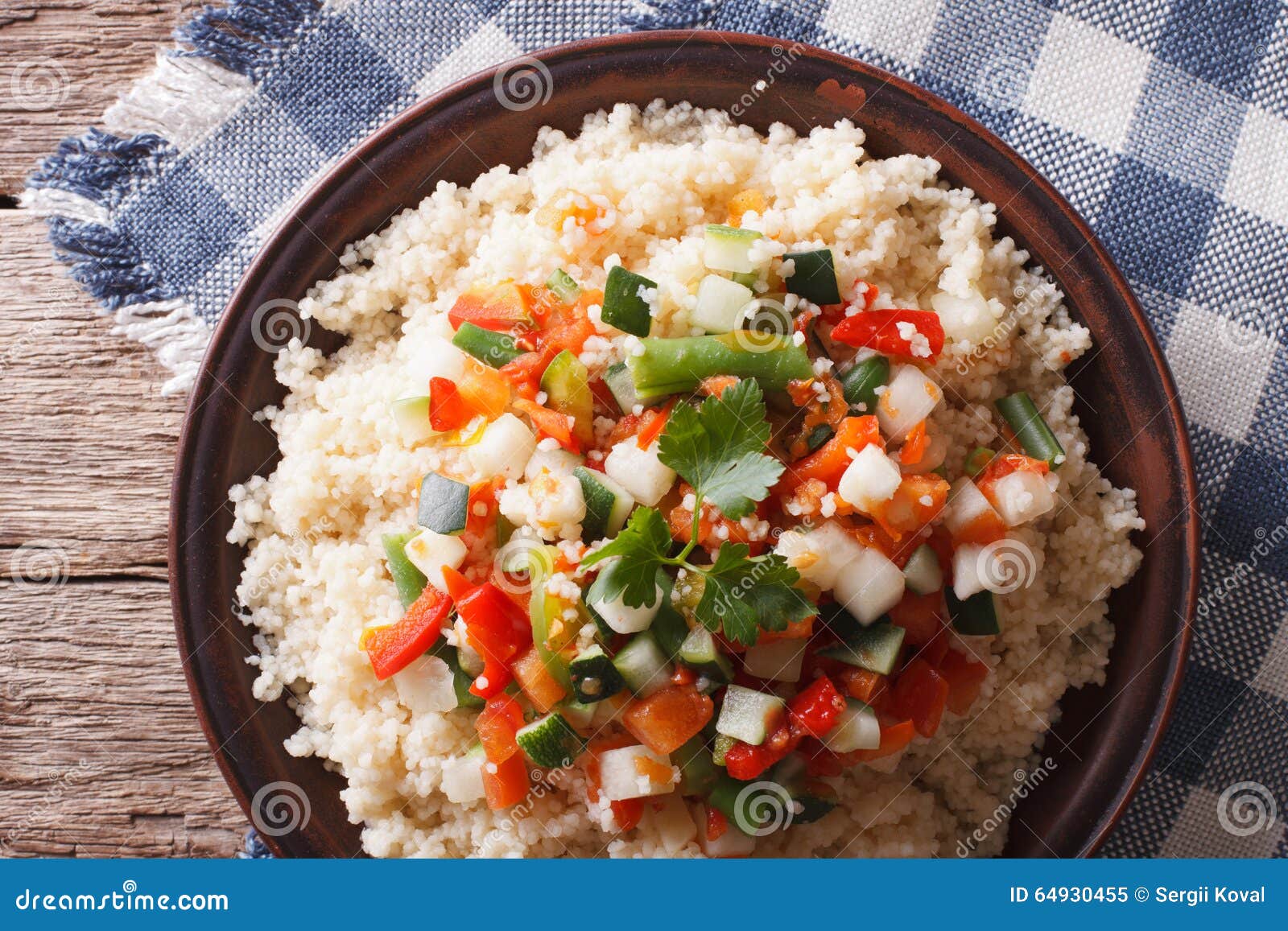 Asian Couscous with Vegetables. Horizontal Top View Stock Image - Image ...