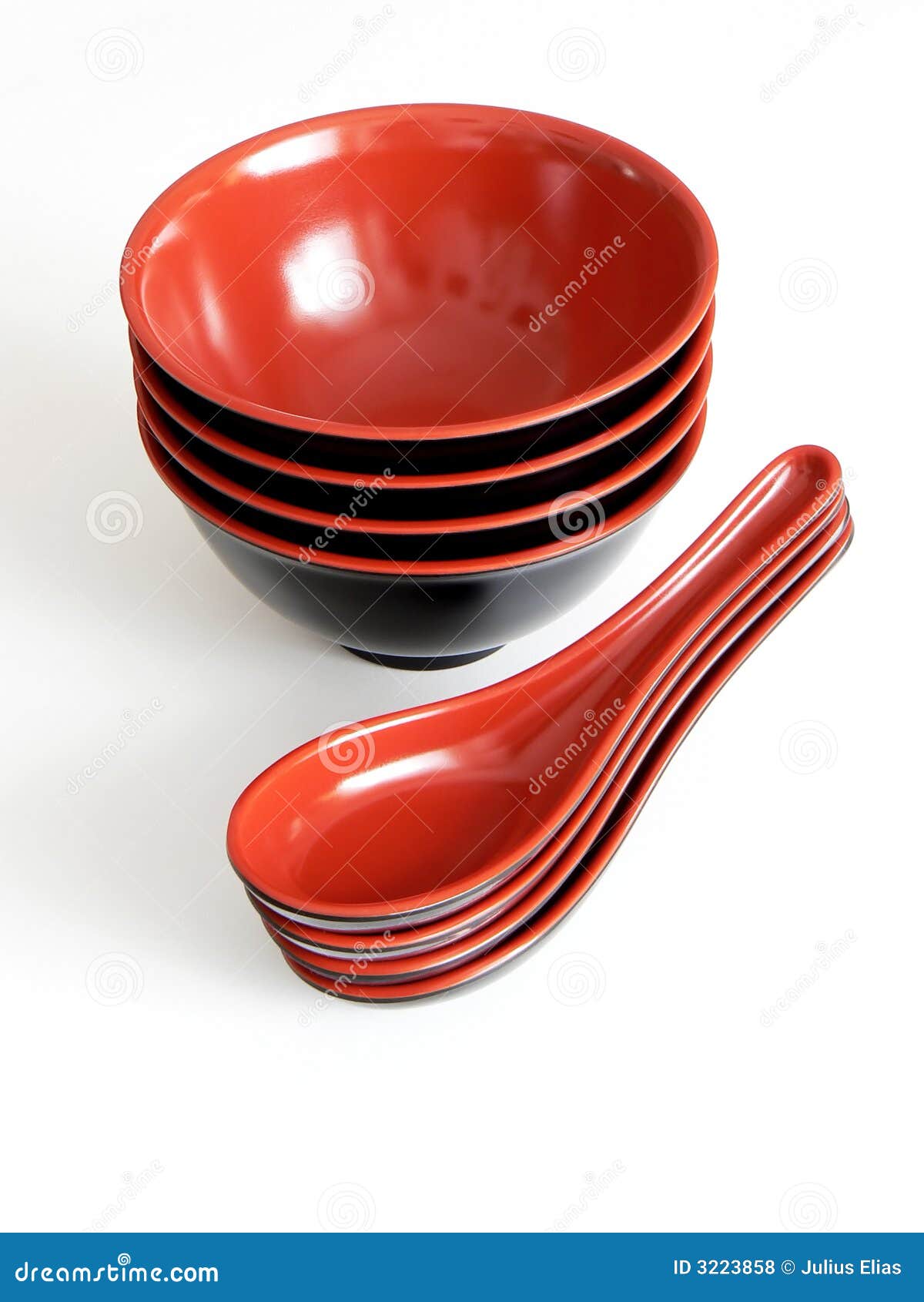 Asian Cuisine Bowls and Spoons Stock Photo Image of plastic, life