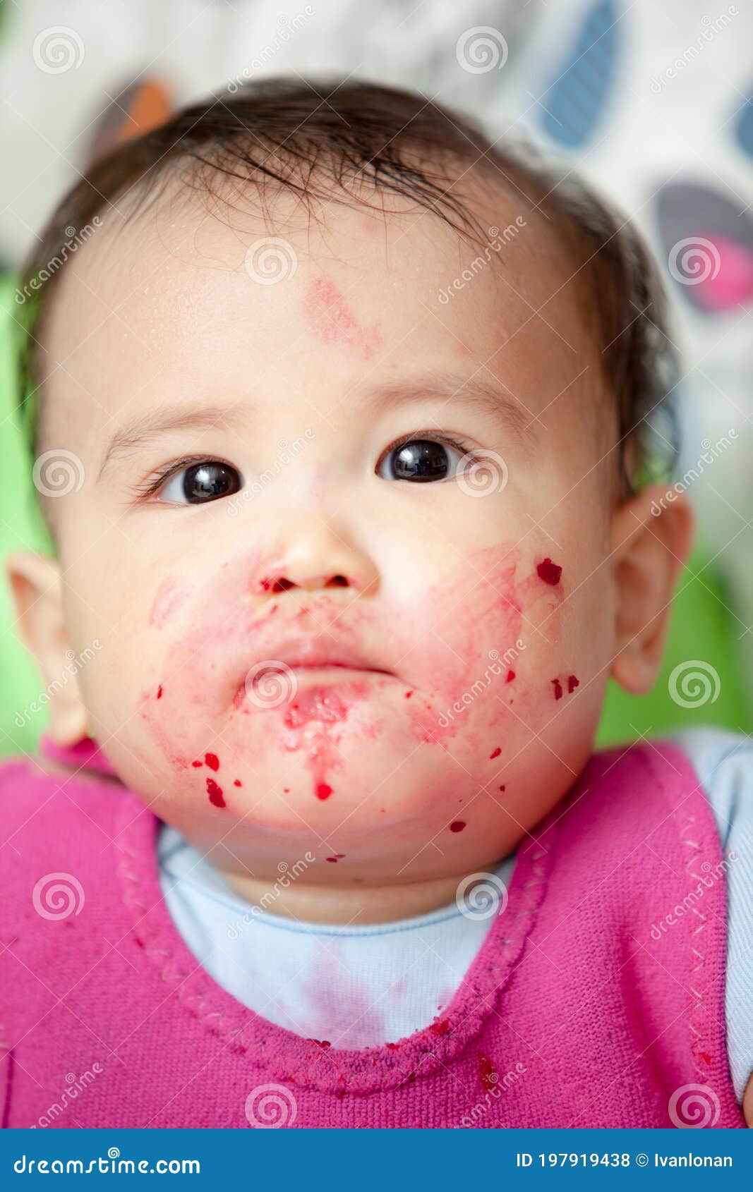 Cute Baby after Eating Fruit Stock Photo Image of house, east 197919438
