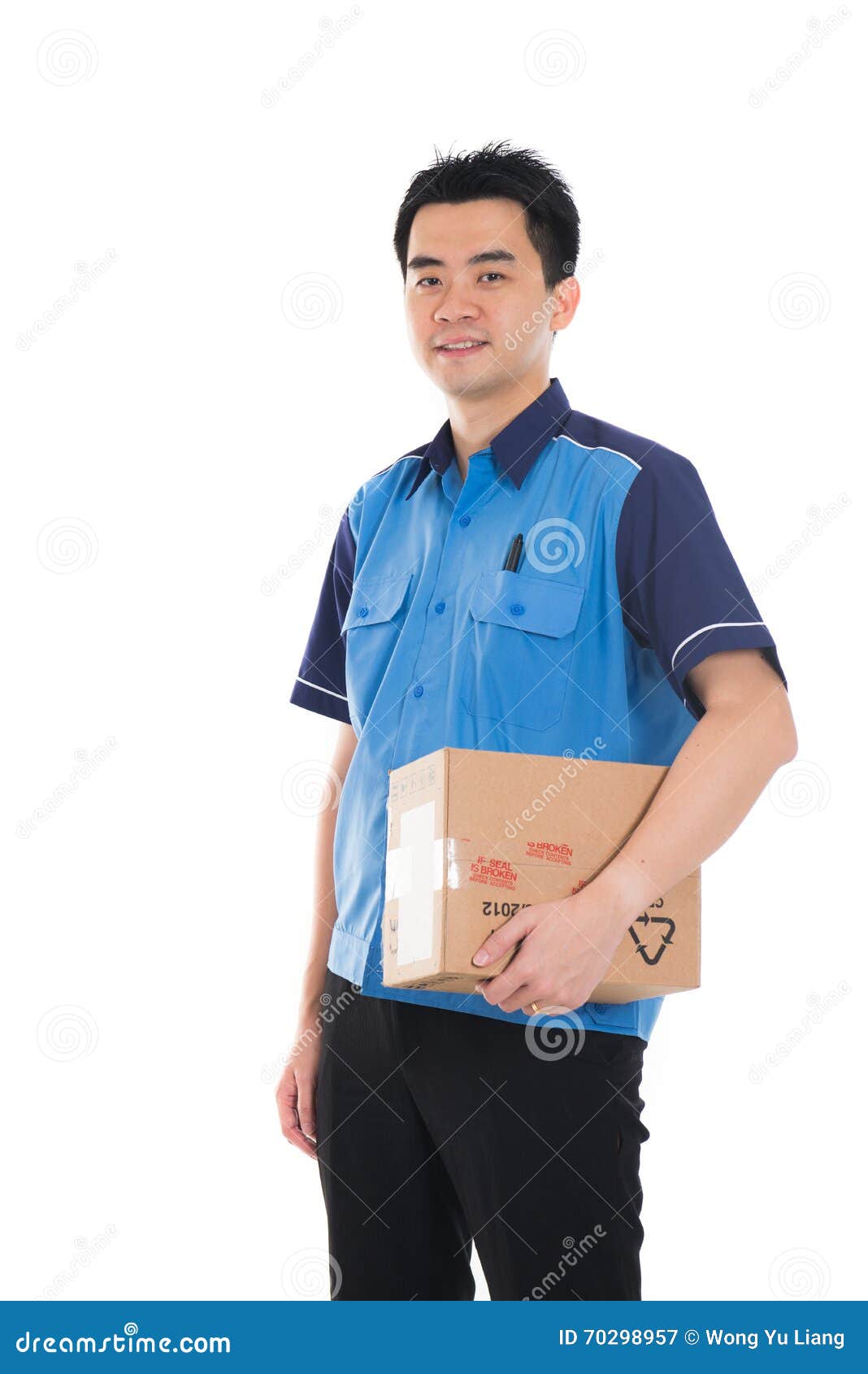 Asian delivery male stock image. Image of express, chinese 70298957