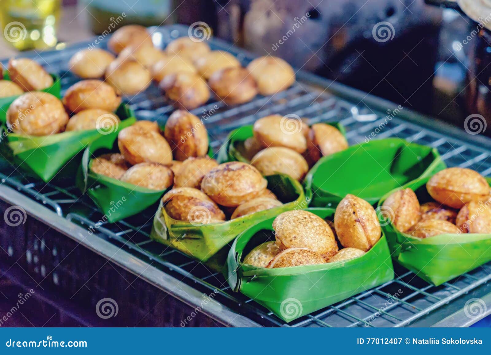 Asian Dessert in Thai Street Night Market Stock Image - Image of