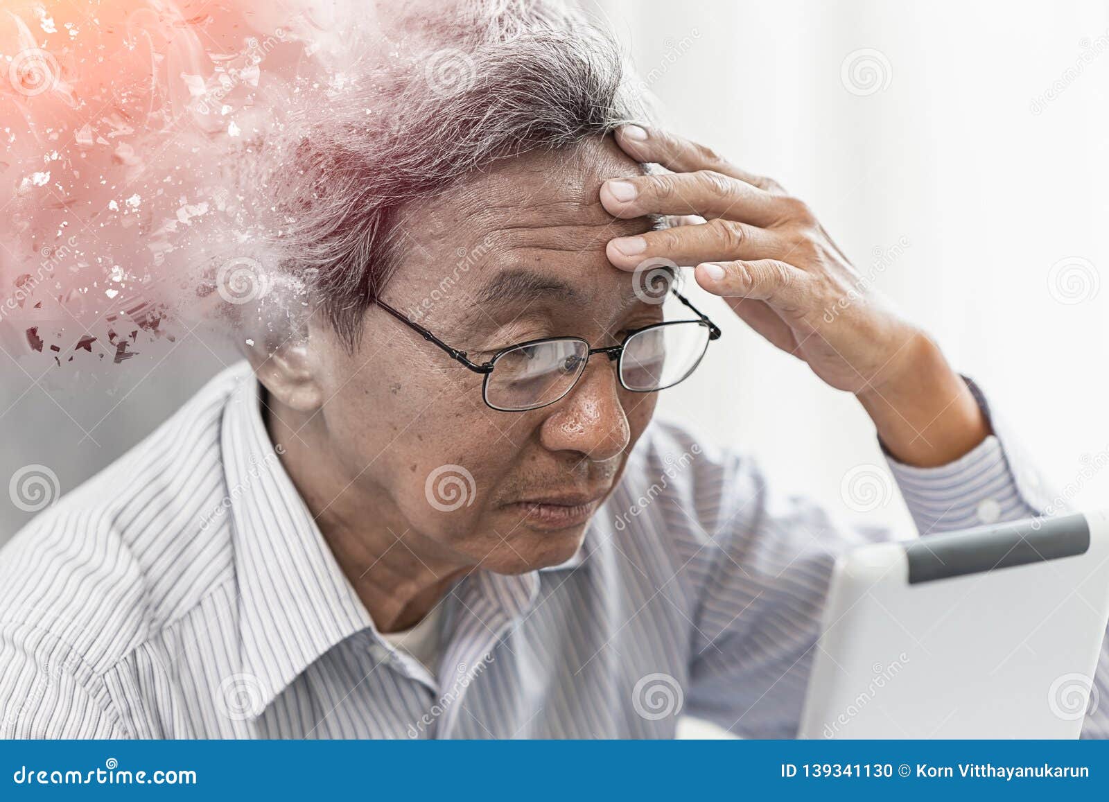 asian elder lost memory from dementia or alzheimer