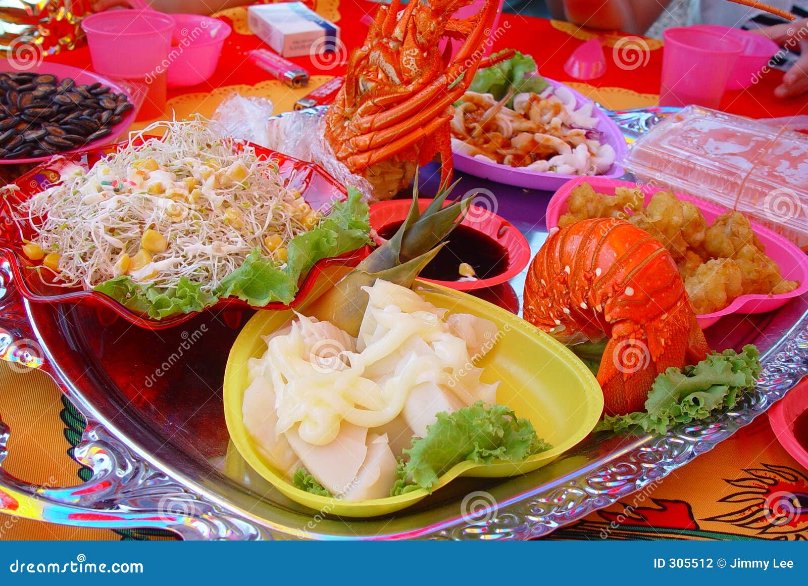 Asian feast stock photo. Image of colorful, lobster, color 305512