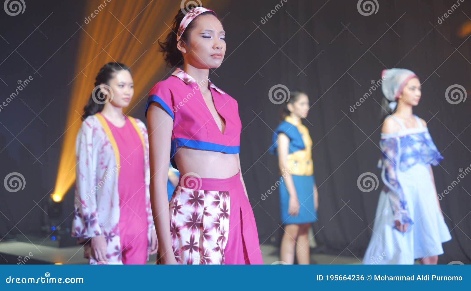 Asian Female Wear Colorful Casual Party Outfits on Catwalk Stage Editorial Photo - of fashion, indonesia: 195664236