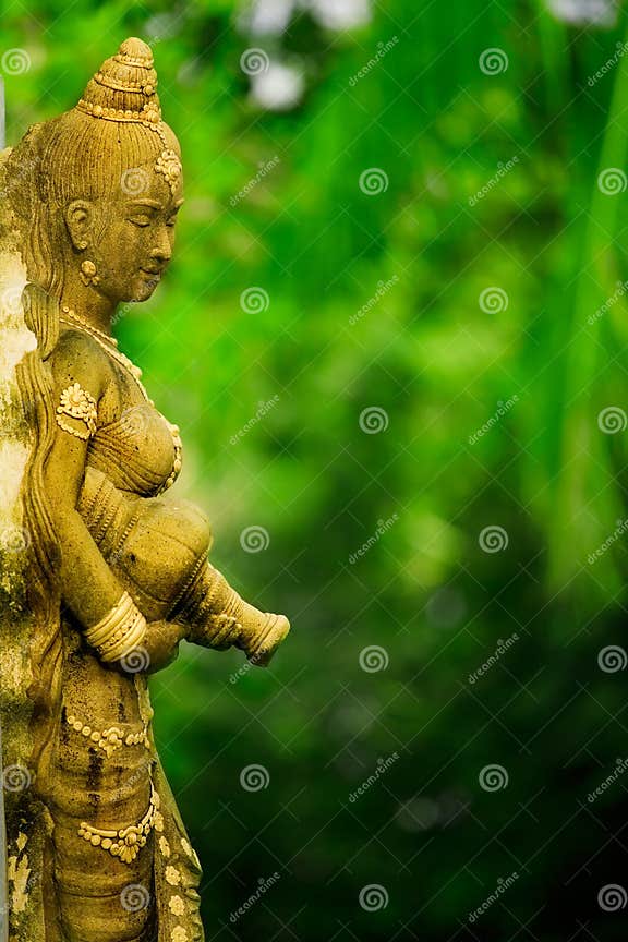 Asian female statue stock image. Image of outdoor, artistic 3619355