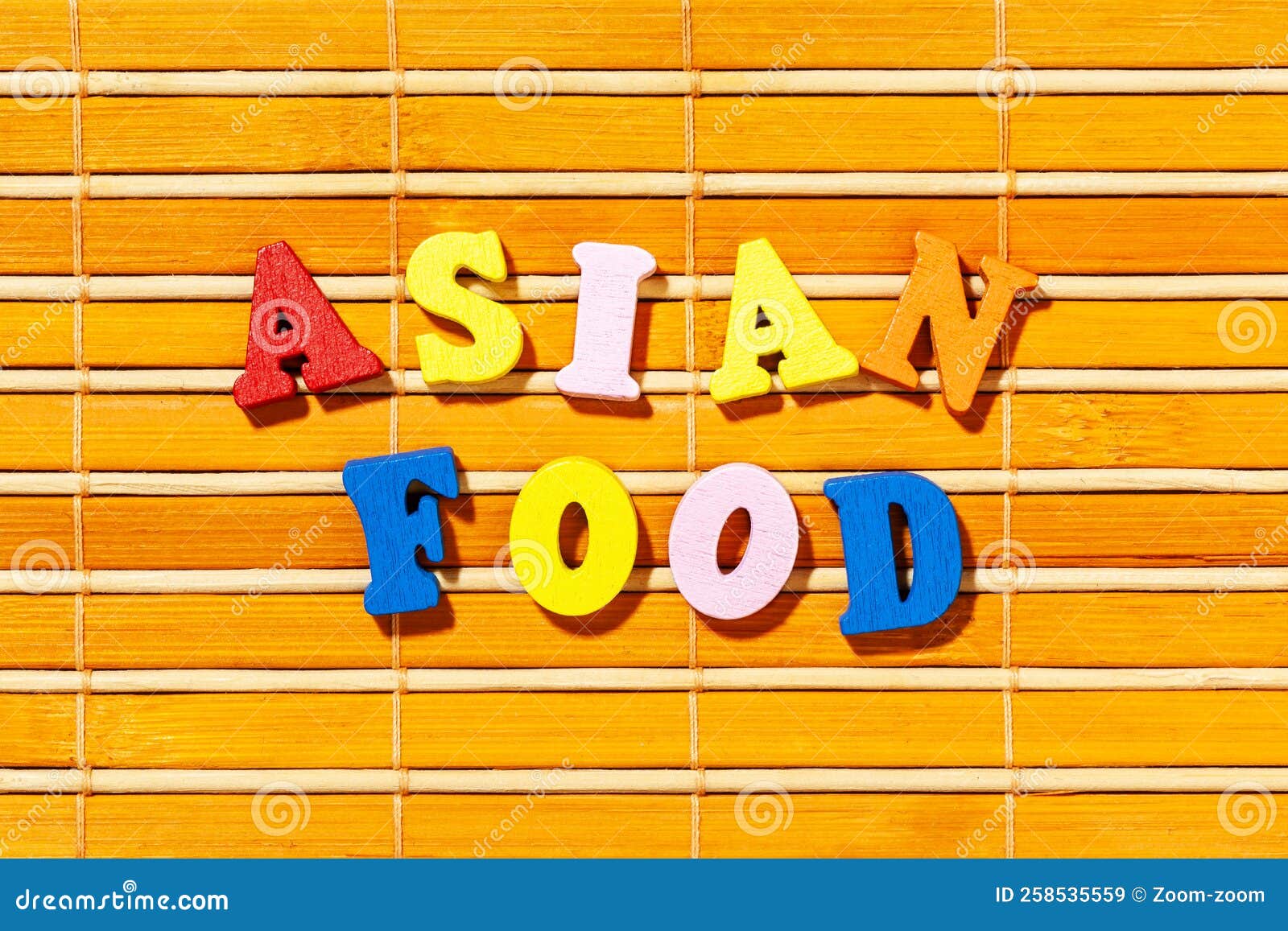 Asian Food Text by Color Letters Stock Image Image of cuisine