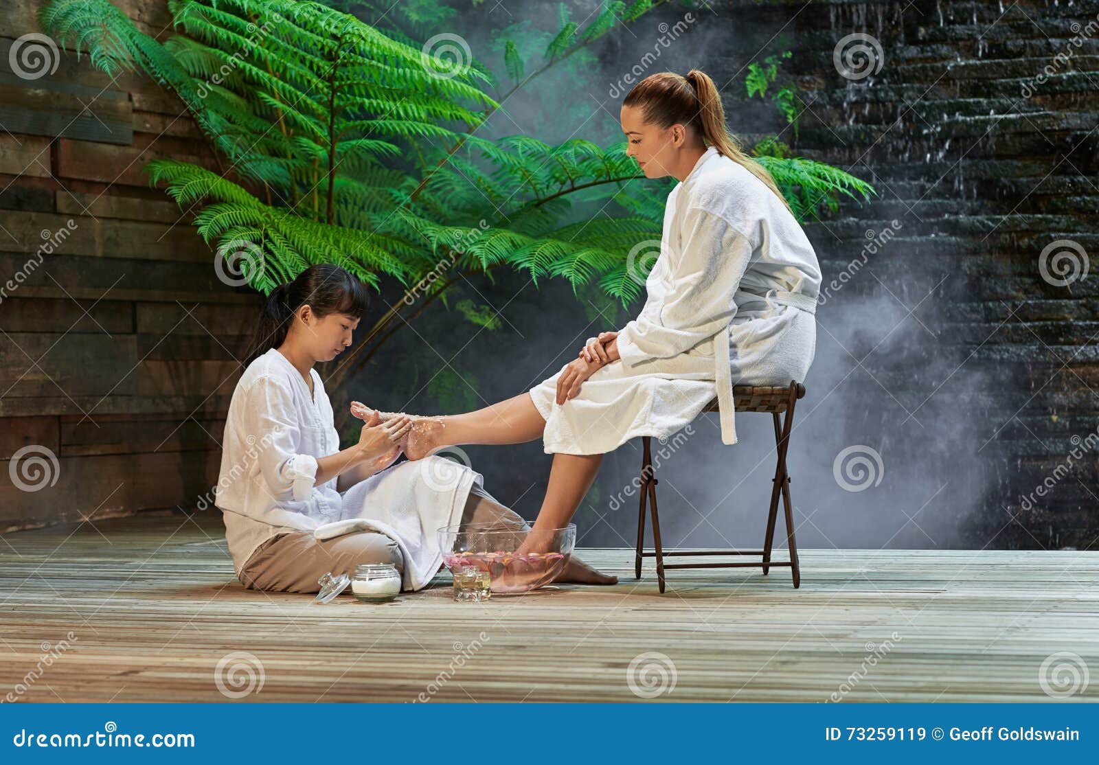 Asian Foot Massage Salts Gentle Spa Treatment Stock Image Ima
