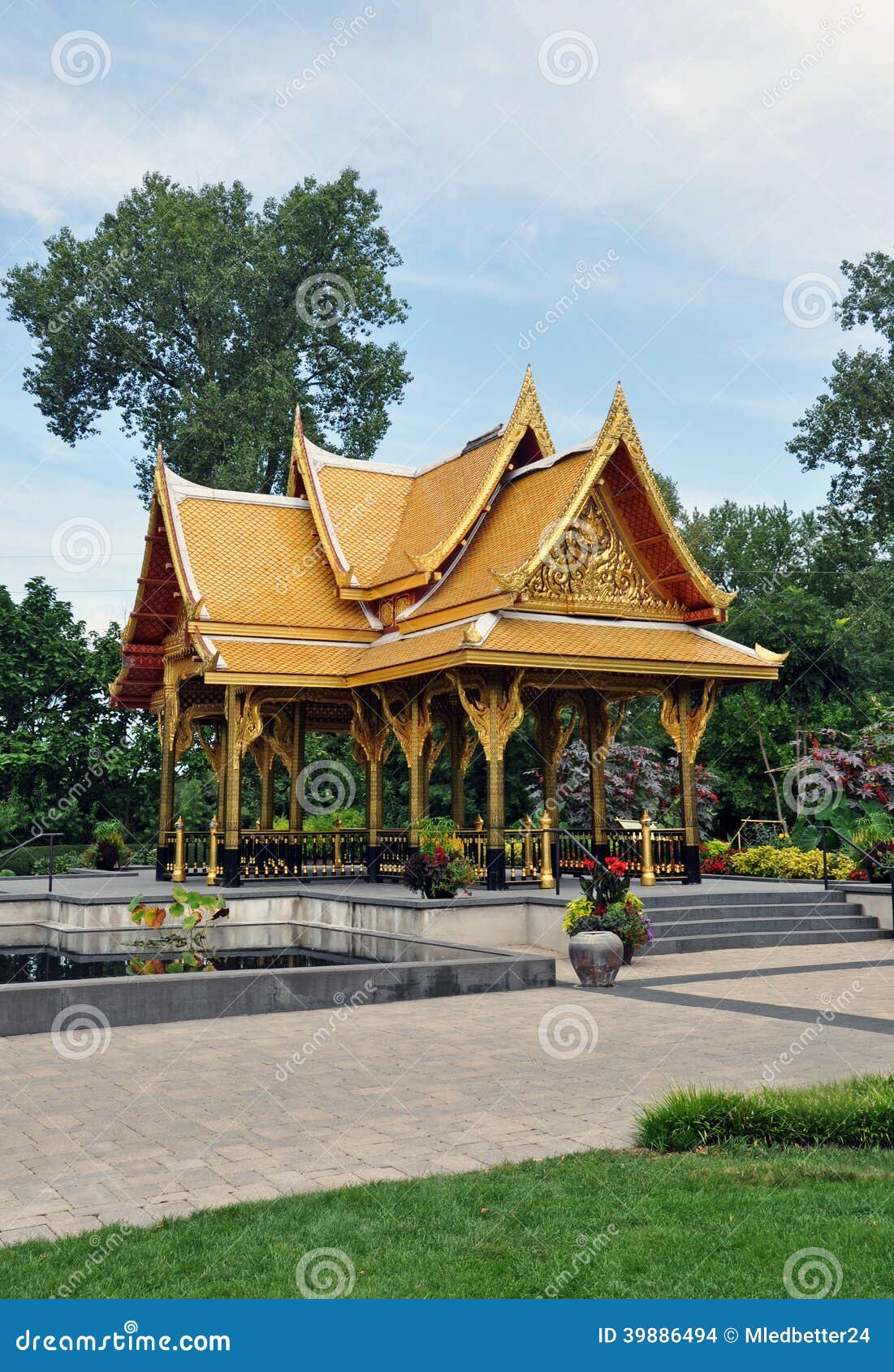 Asian Gazebo In Botanical Gardens Stock Photo Image Of Summer