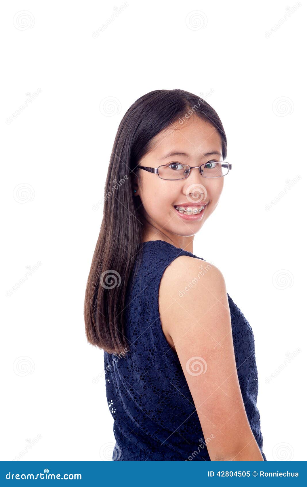 Asian Girl In Braces Striking A Pose Stock Image Image Of Attractive Braces 42804505