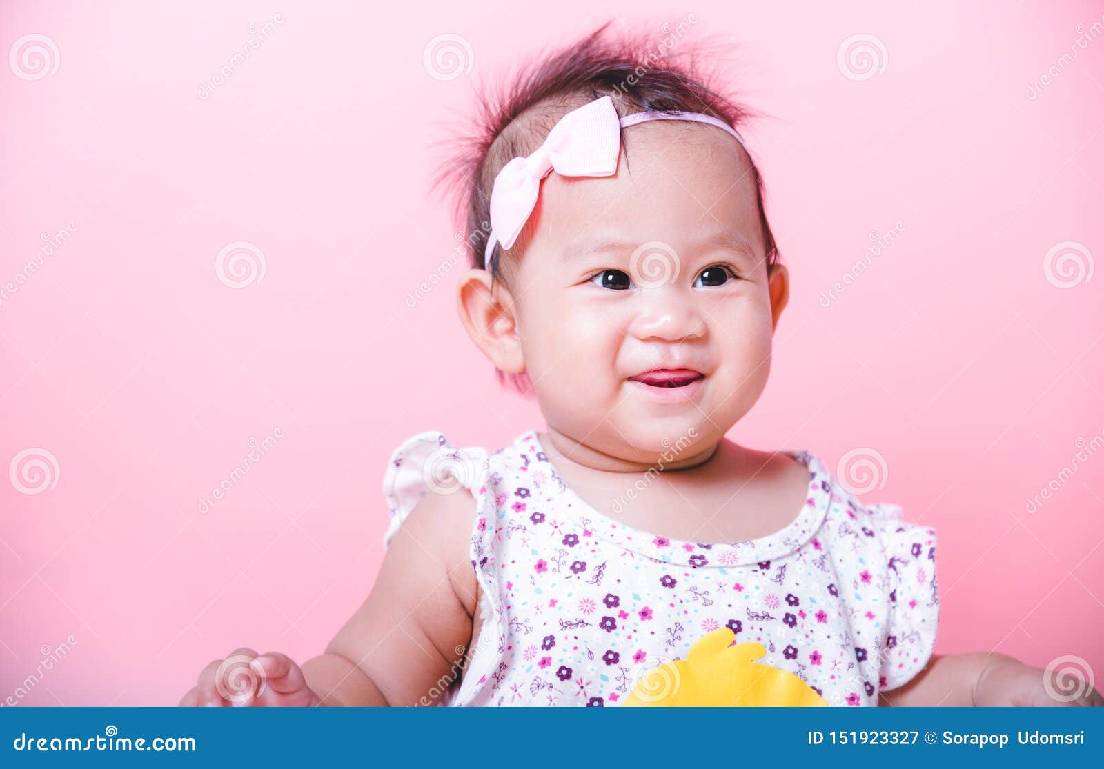 Asian Girl Cute Baby Smiling Face Stock Image - Image of adorable ...