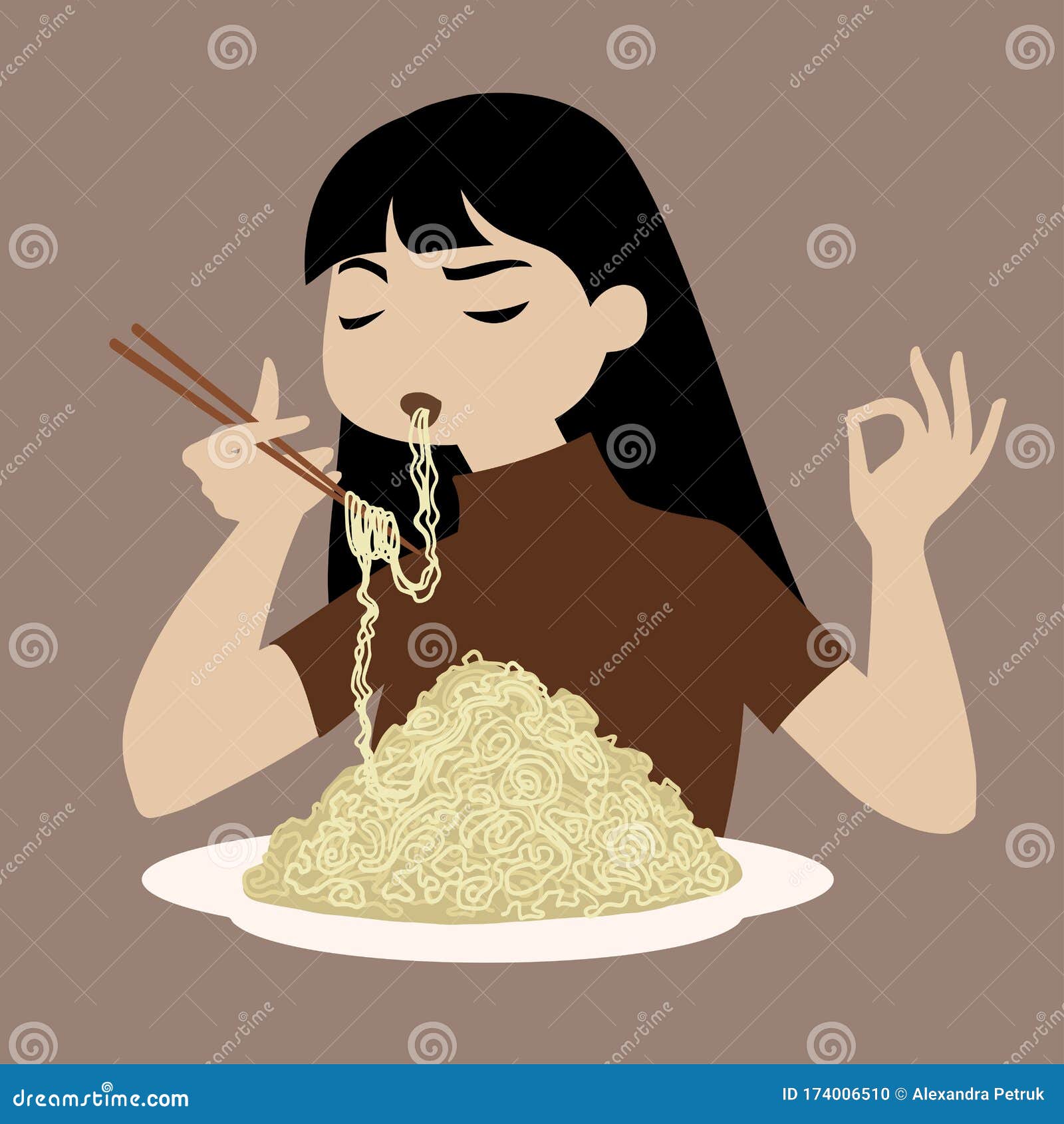 Asian Girl Smoking Blunt With Chopsticks