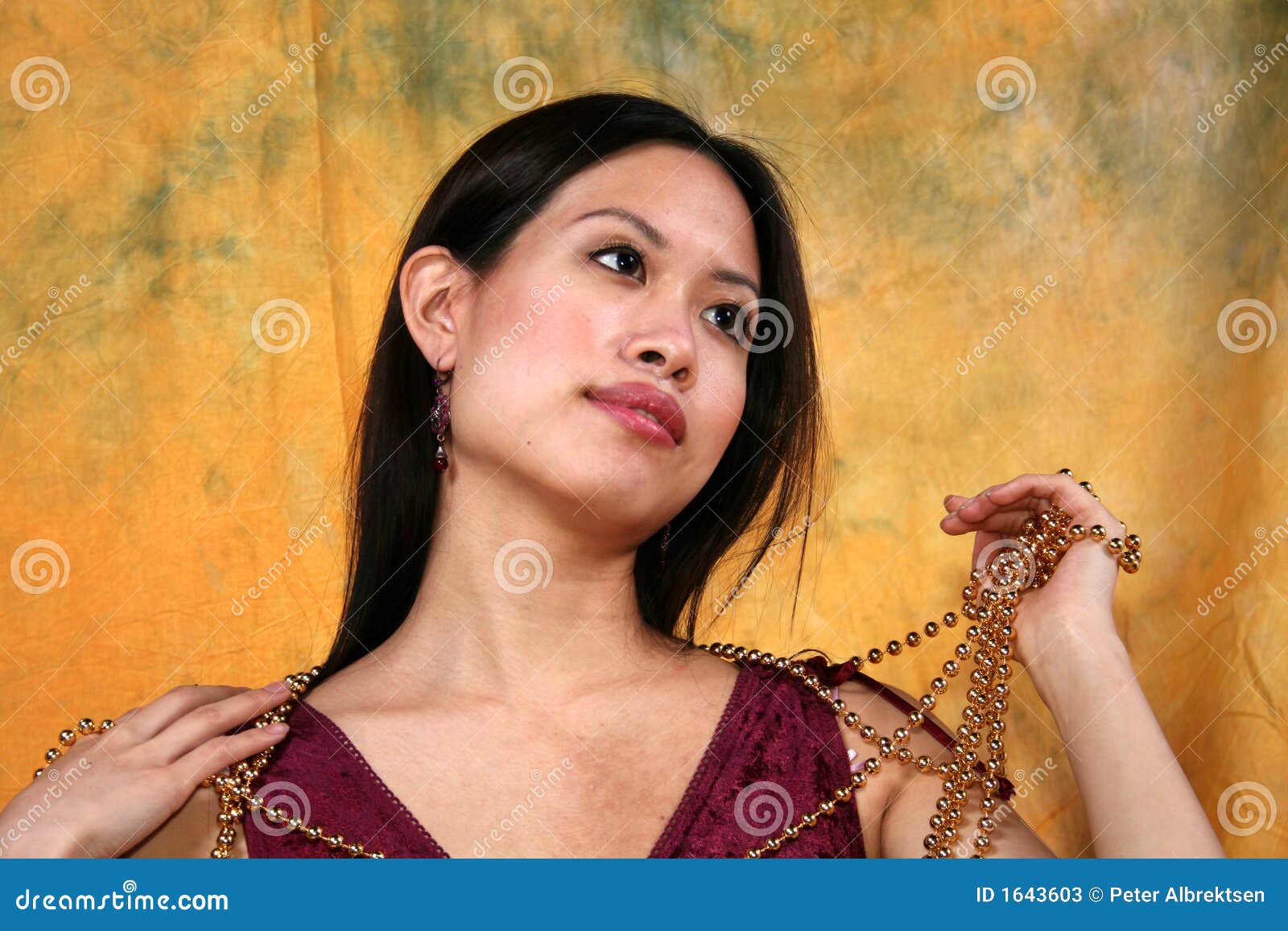 Asian Girl And Gold Chain Stock Photos Image 1643603