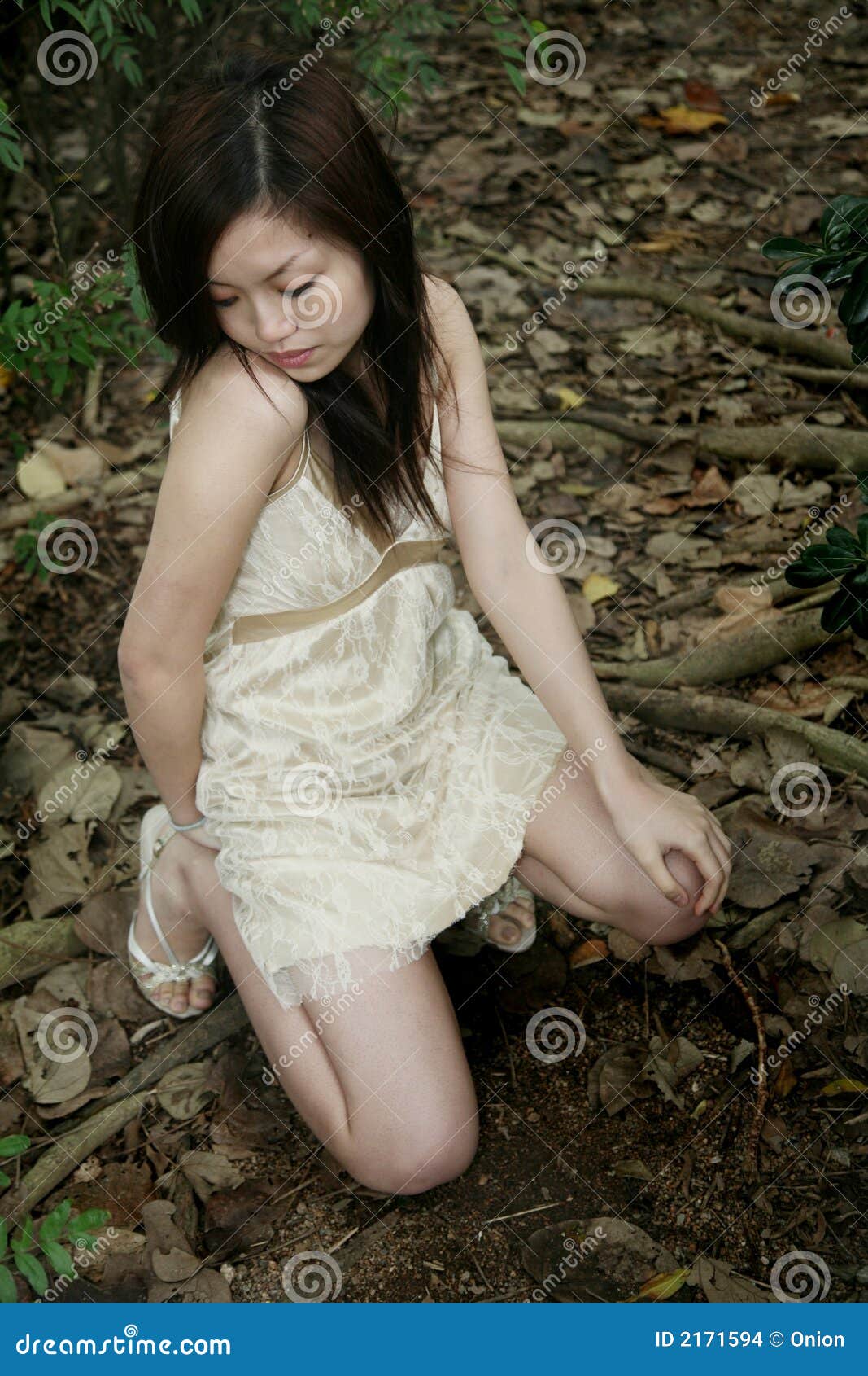 Asian Girl Looking Down Stock Images Image 2171594