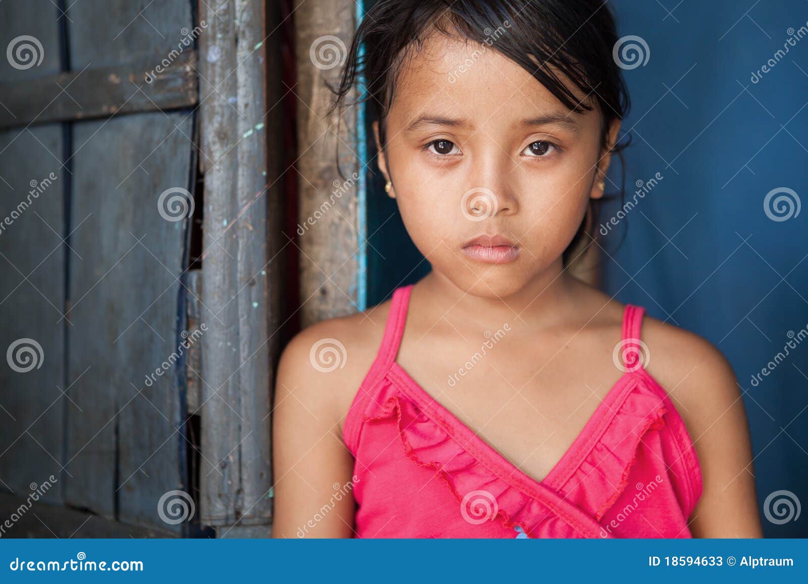 asian girl in poverty