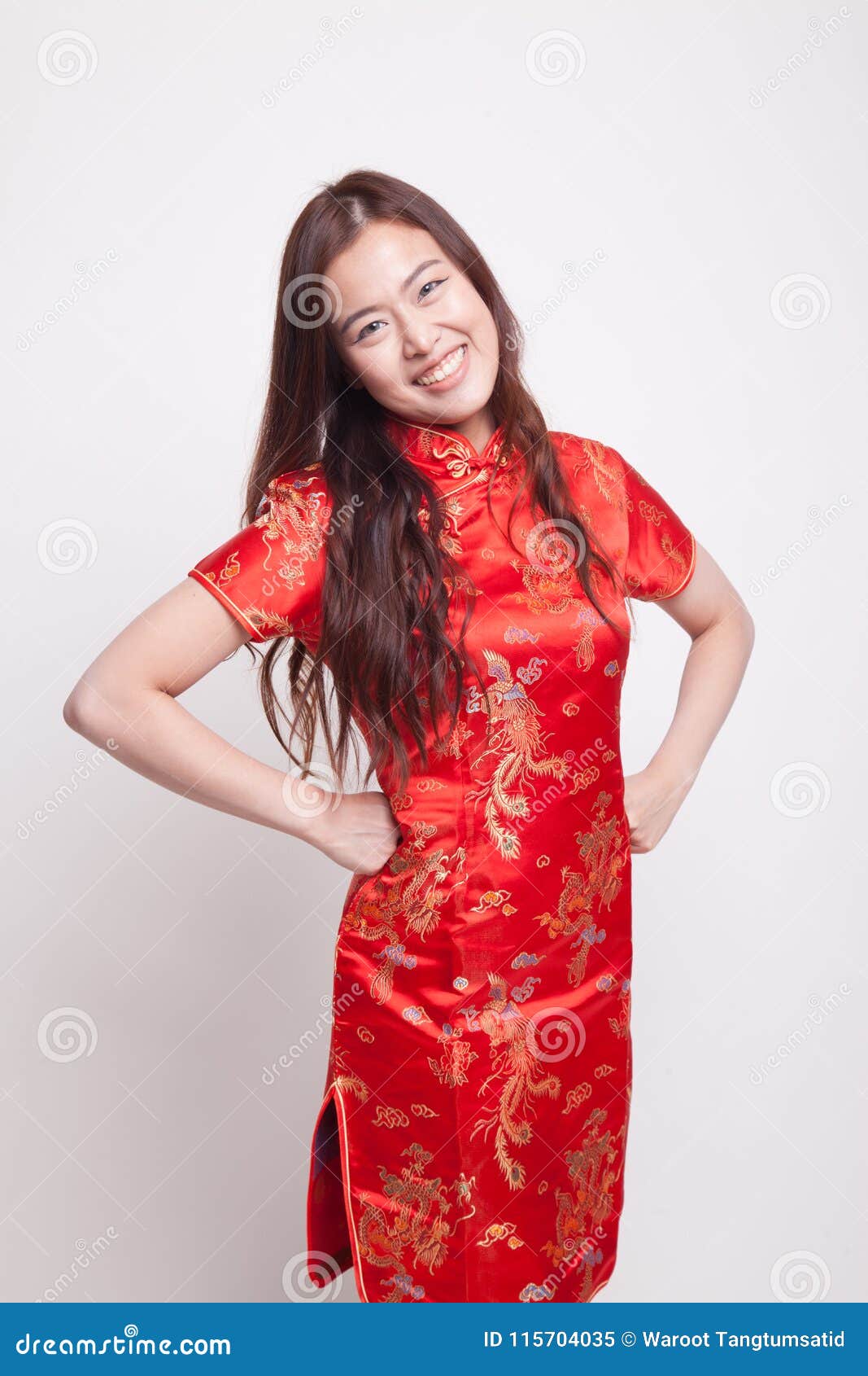 Red Chinese Cheongsam Dress Stock Image ...