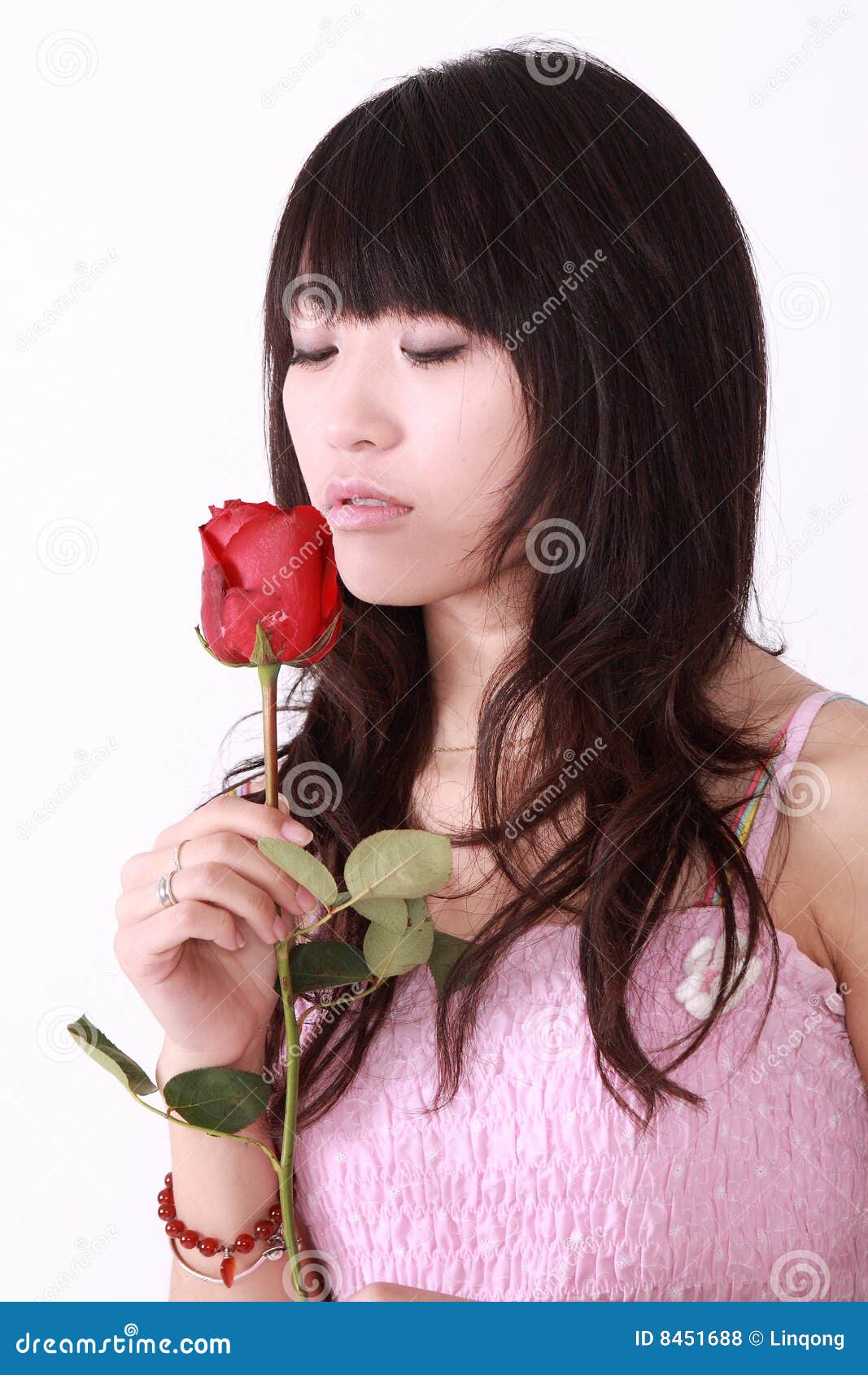 Asian Girl And Rose Royalty Free Stock Photos Image 8451688