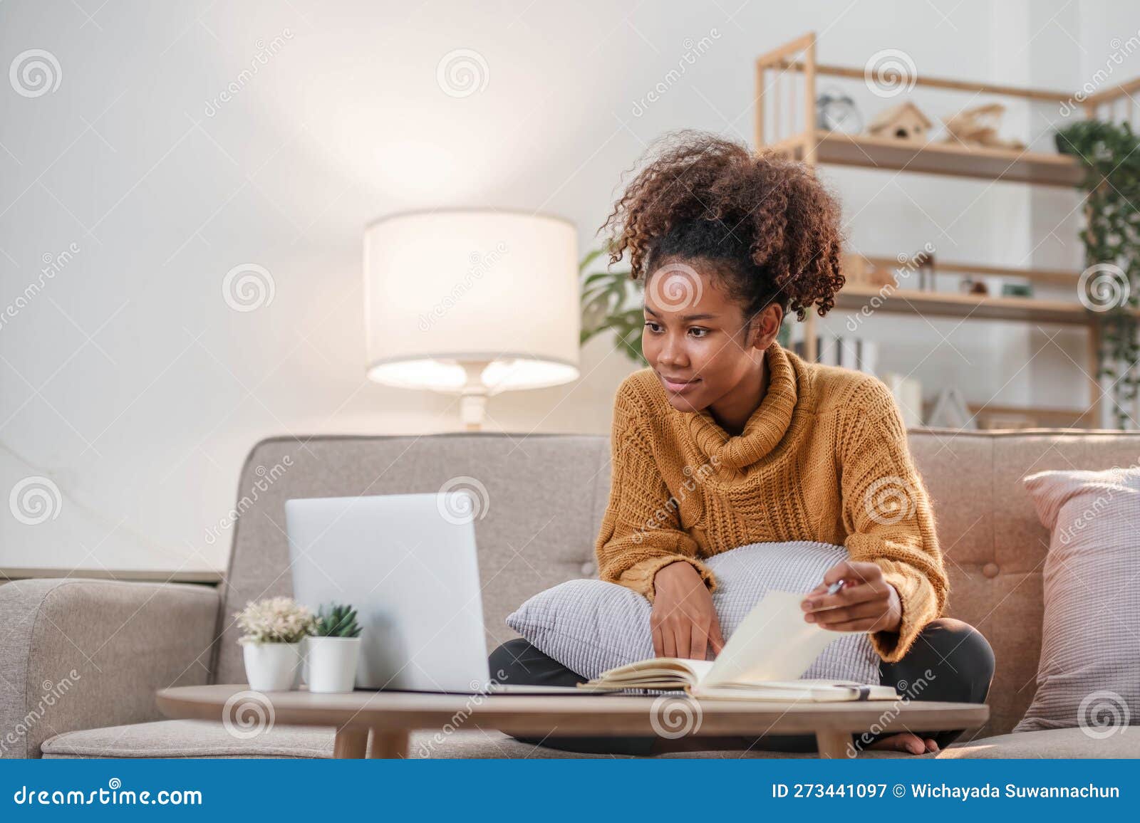 Asian Girl Student Online Learning Class Study Online Video Call Zoom
