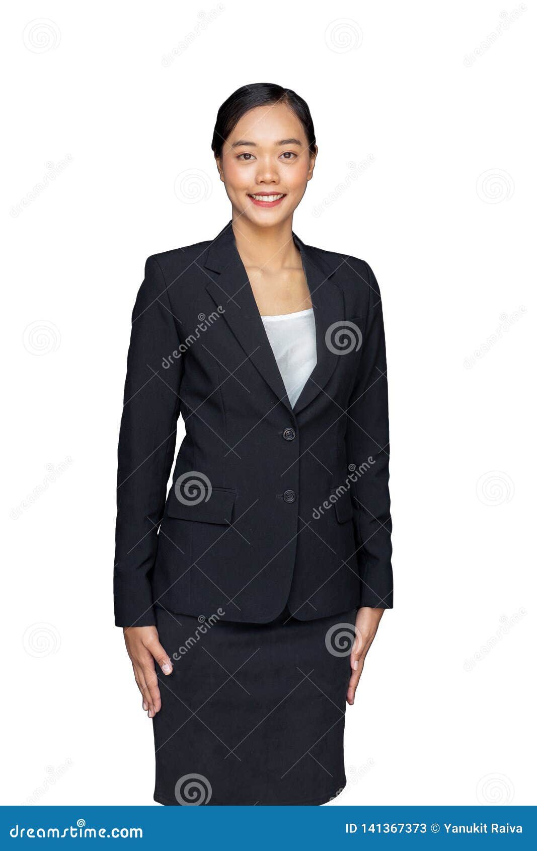 Asian Lady With Business Uniform Suite Stock Image - Image of ...