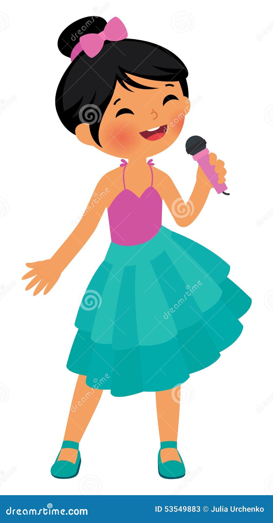 Stock Vector cartoon illustration of a little girl Asian isolated on ...