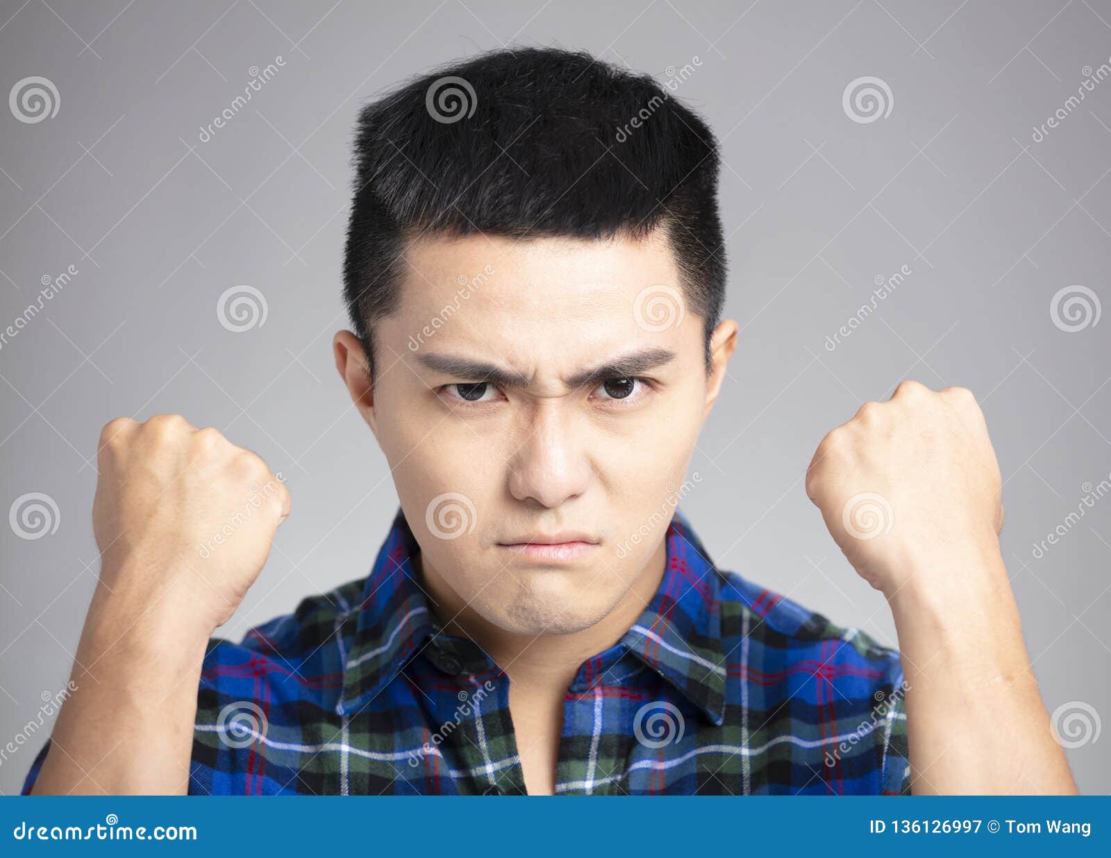 man with angry and mad face