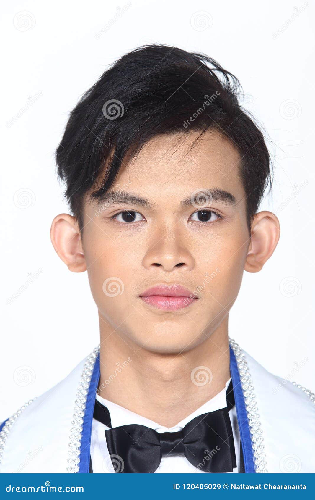 Asian Man After Applying Make Up Hair Style No Retouch Fresh F