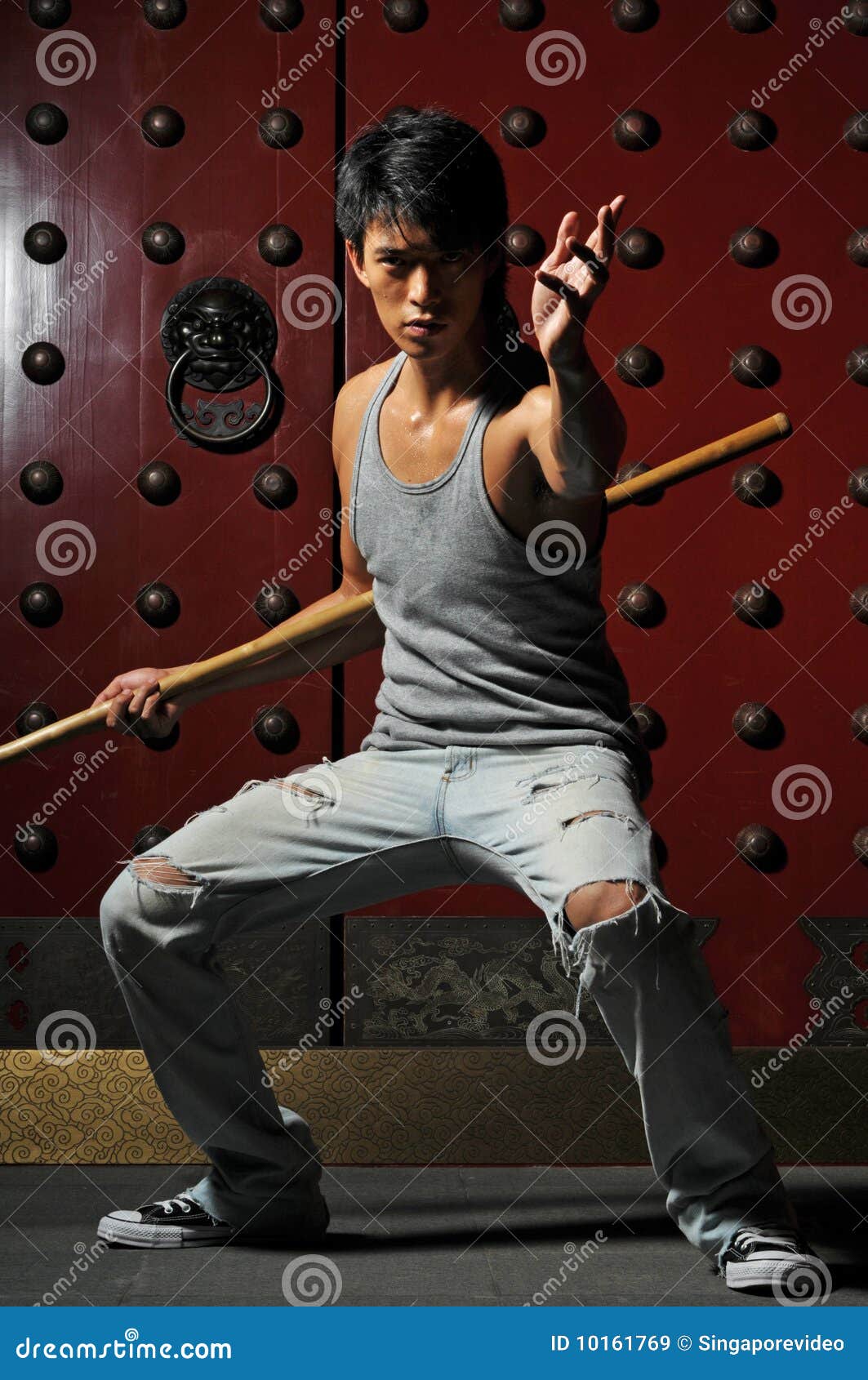 Asian Man in Fighting Action Stock Image Image of korea, asia 10161769