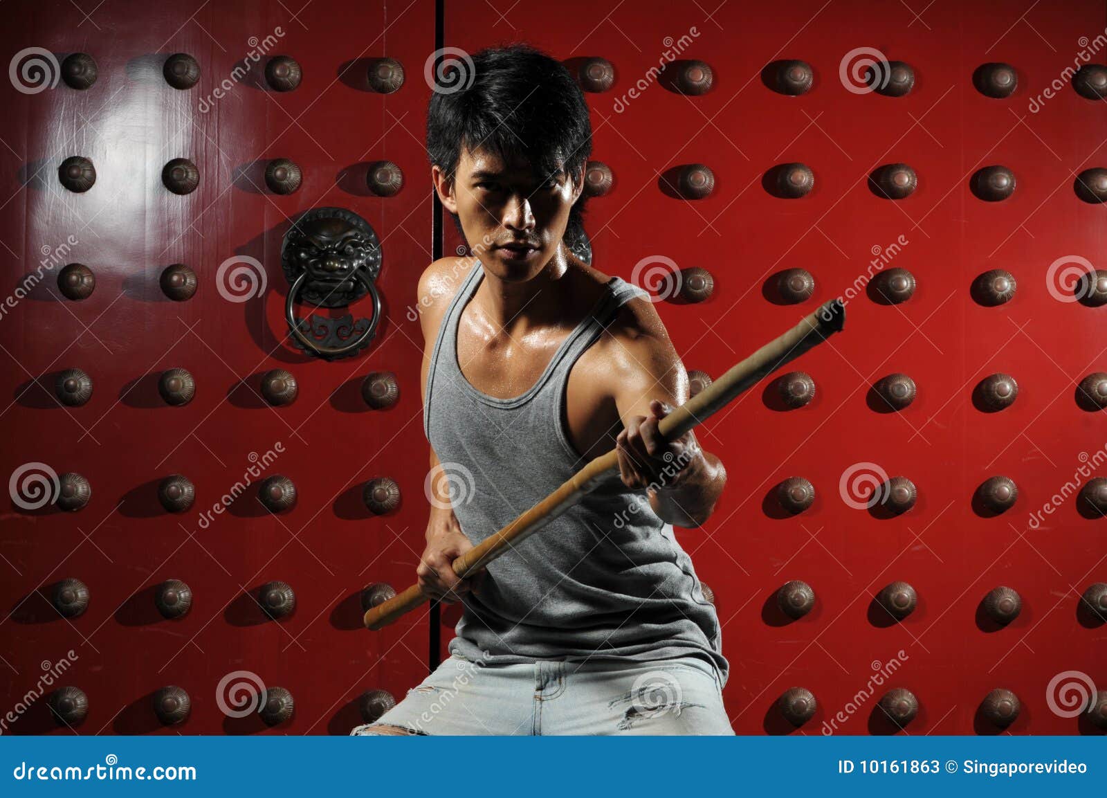 Asian Man In Fighting Action Stock Photos Image 10161863