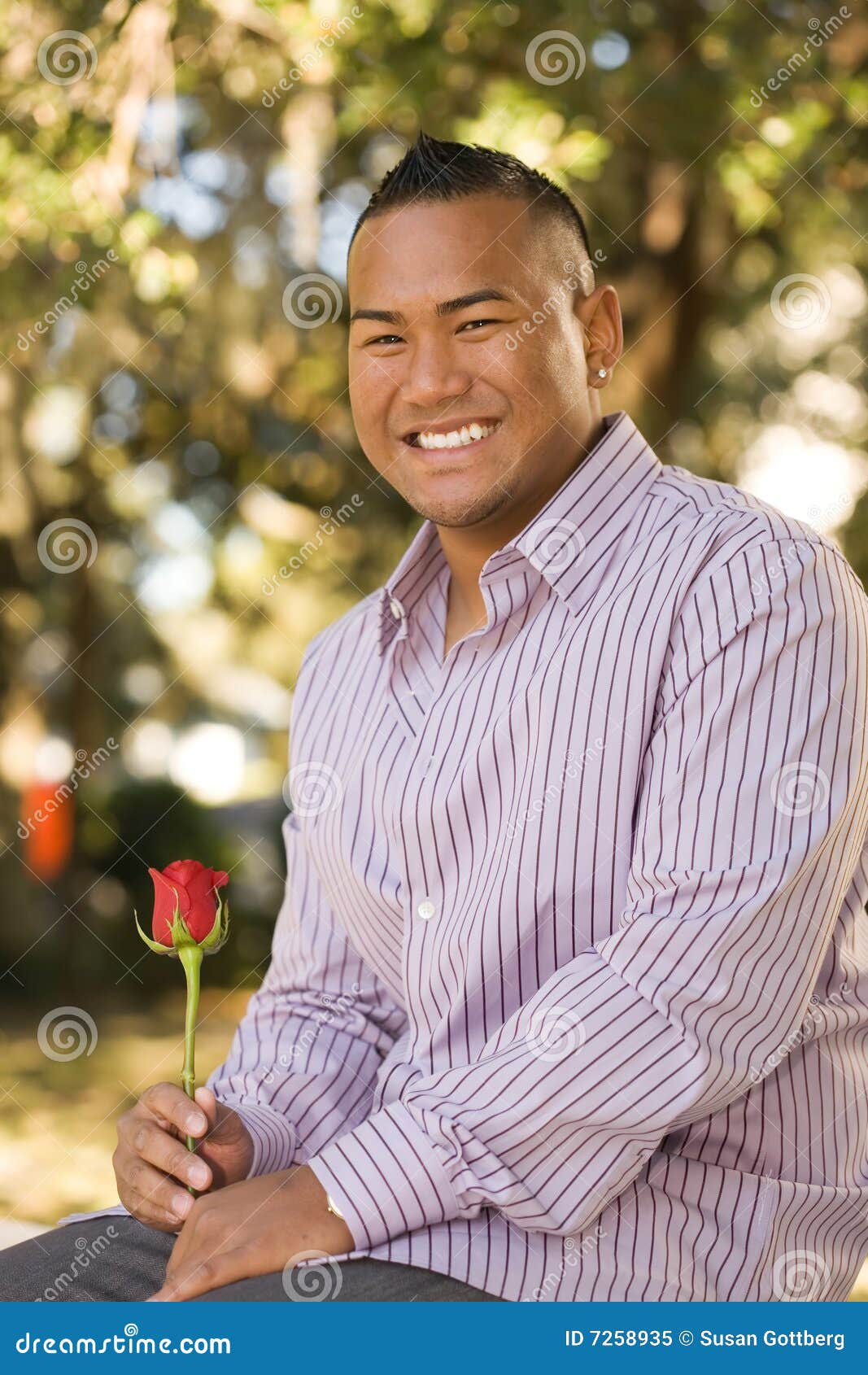 Asian Man with Rose stock image. Image of ethnicity, attractive 7258935