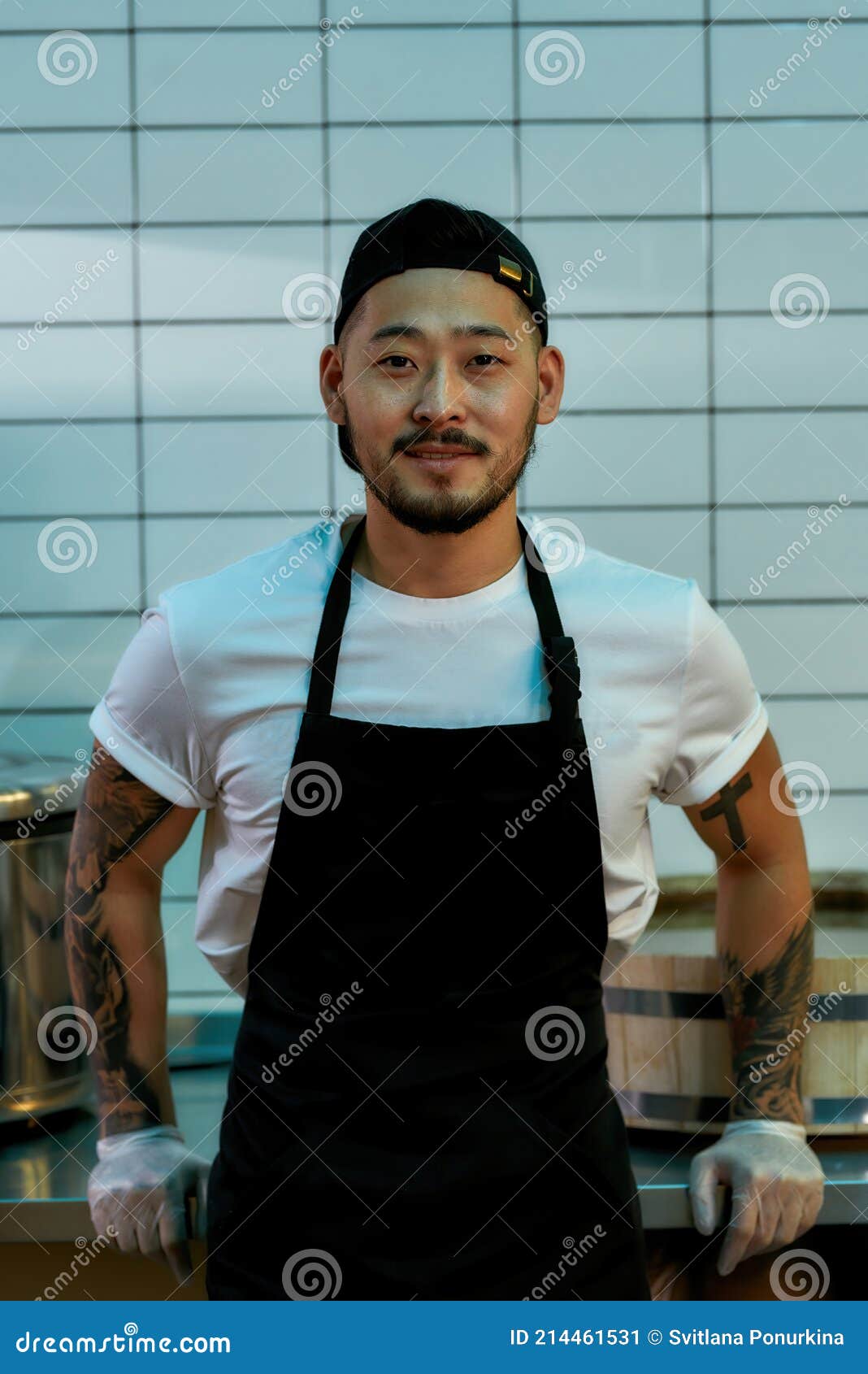 https://thumbs.dreamstime.com/z/asian-man-standing-kitchen-young-man-cap-apron-cook-room-cuisine-appliances-cooking-food-man-apron-214461531.jpg