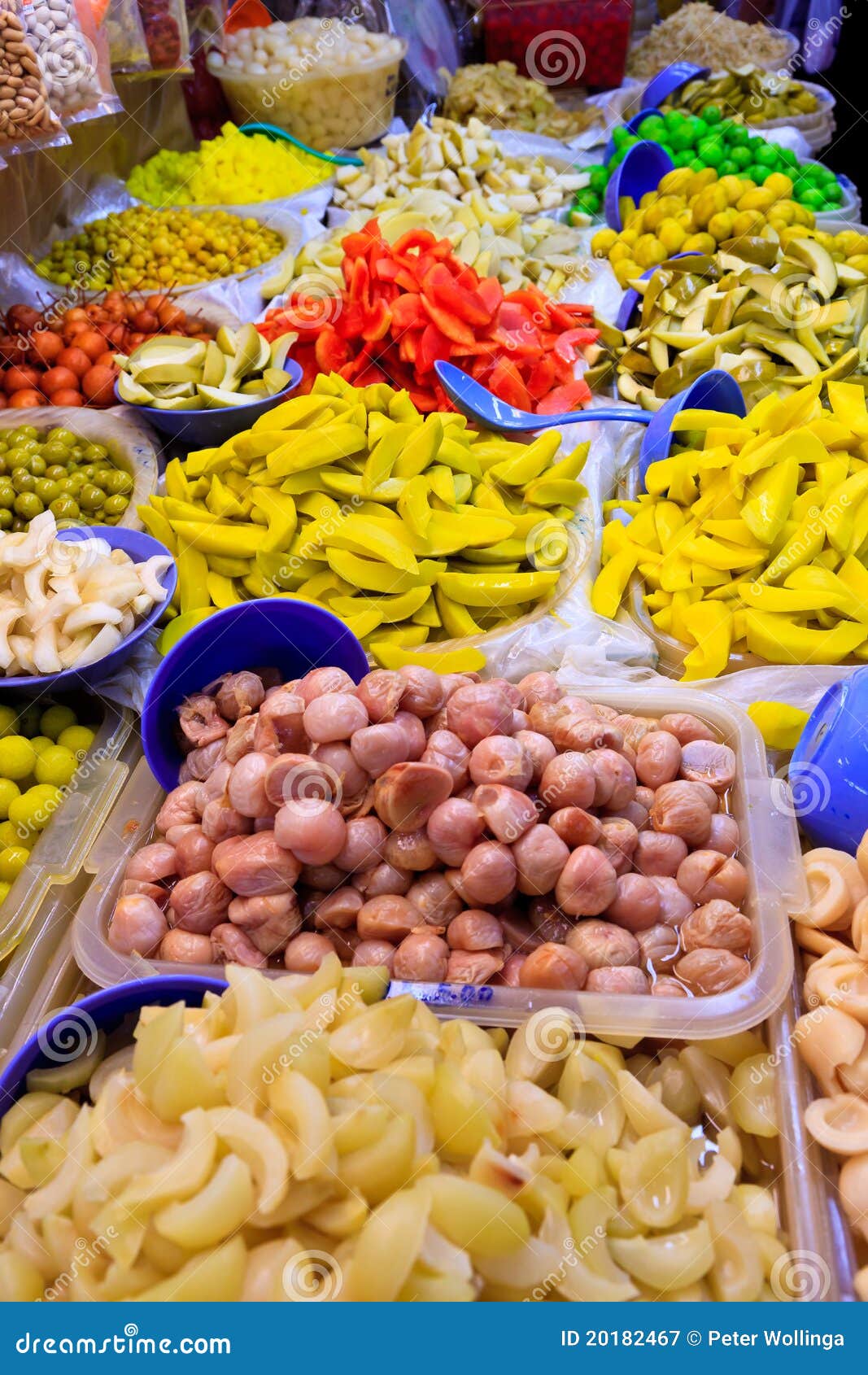 Asian Market with Baskets of Fruit Stock Image Image of tasty, sales