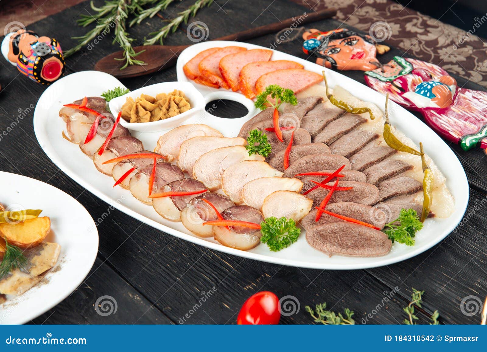 asian meat sausage appetizer set beef tongue kazy