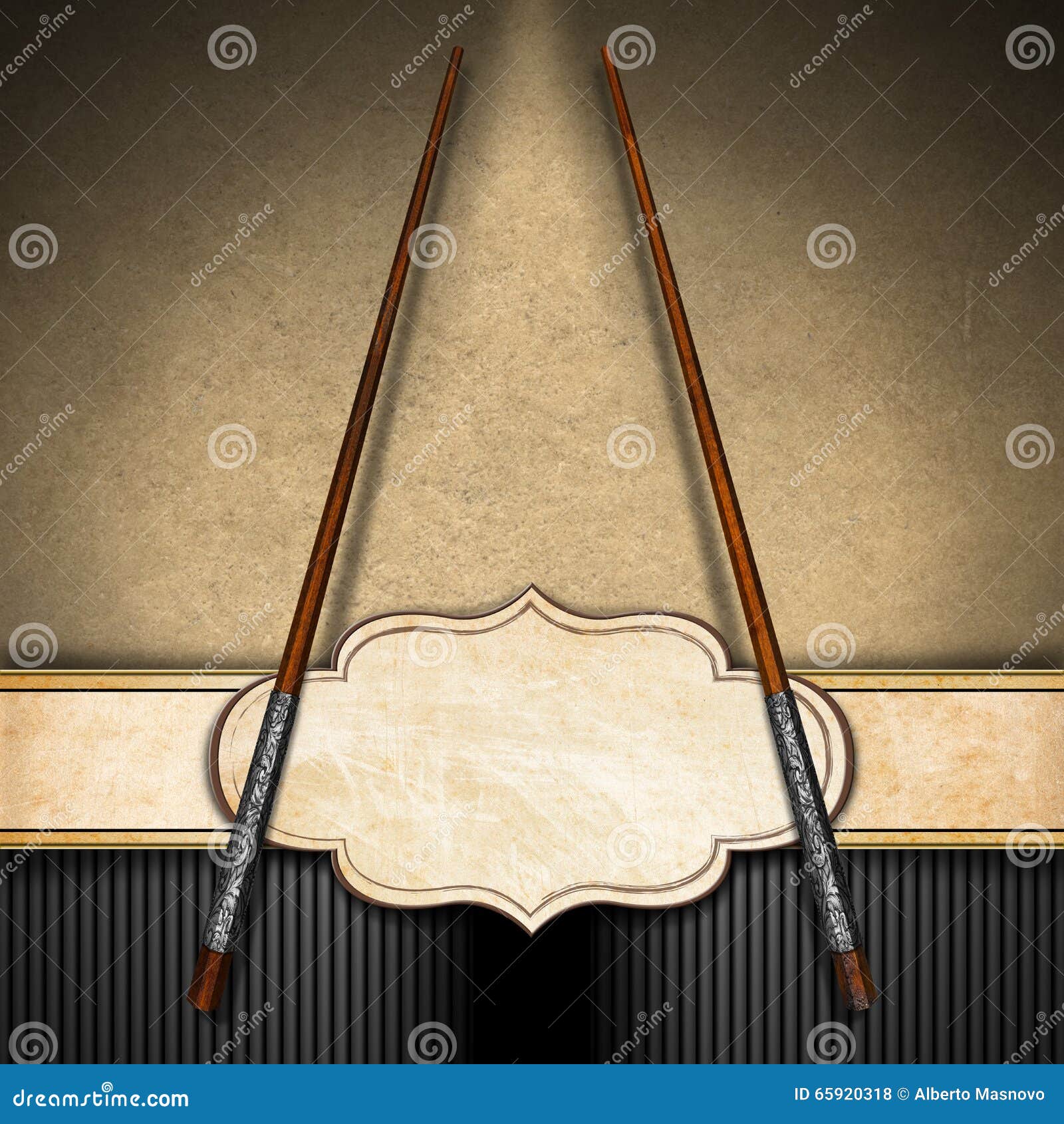 Asian Menu with Wooden Chopsticks Stock Illustration - Illustration of
