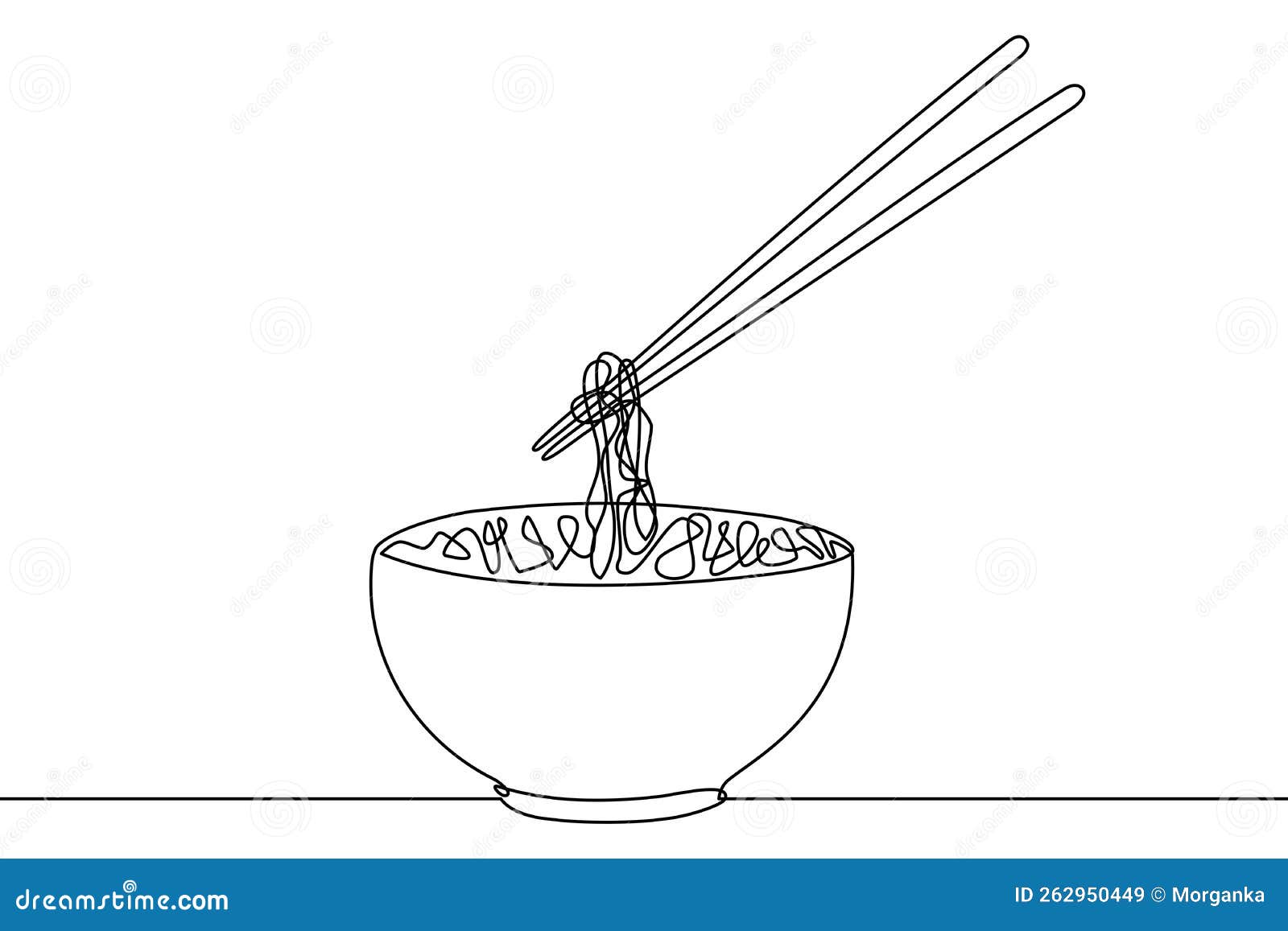 Asian Noodle Soup in a Bowl Stock Vector Illustration of cuisine