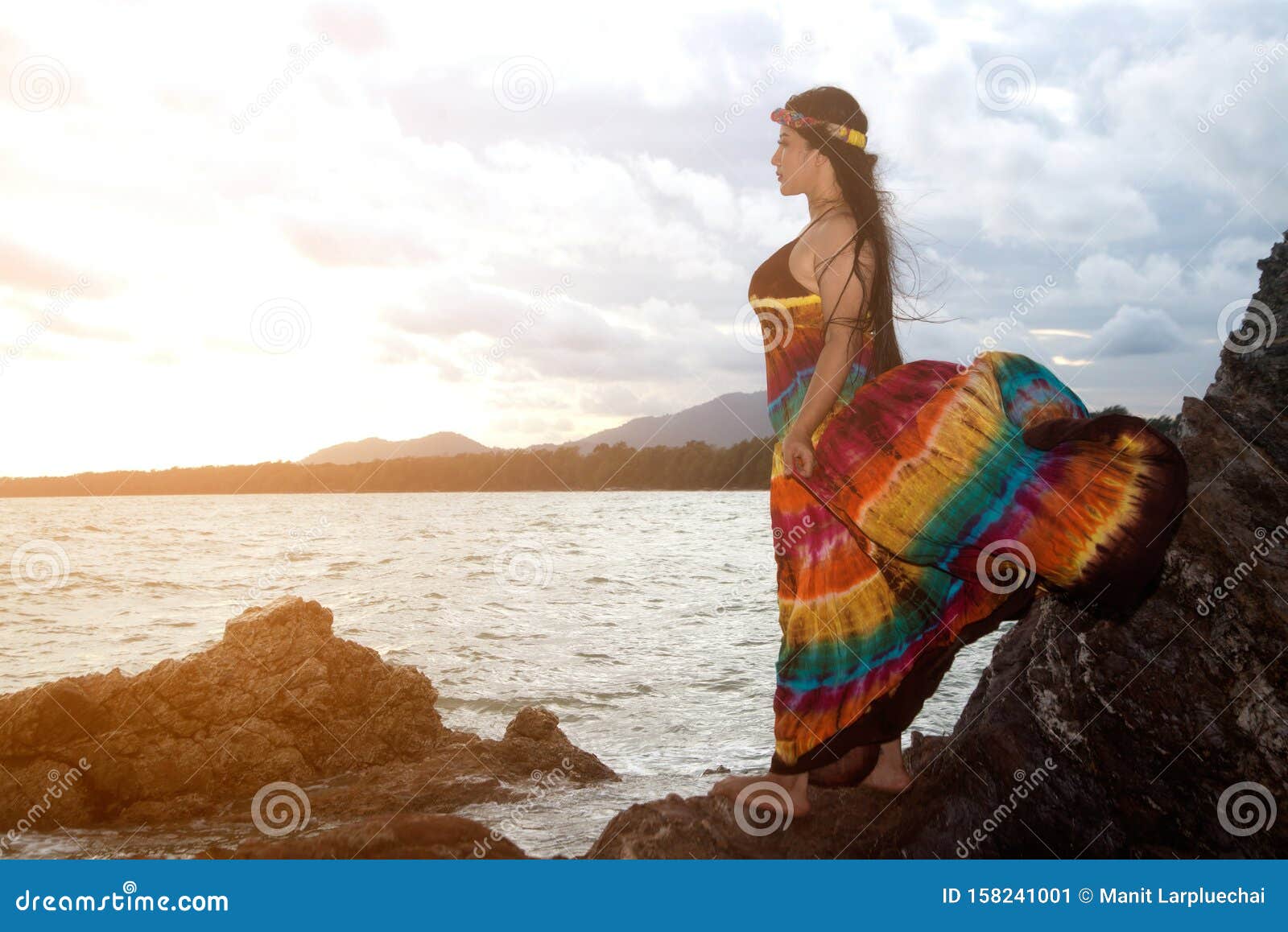 Beach Nude Chubby - Asian Plus Size Fat and Overweight Woman in a Colorful Dresses Standing on  Rock at the Beach. Stock Image - Image of rock, pose: 158241001